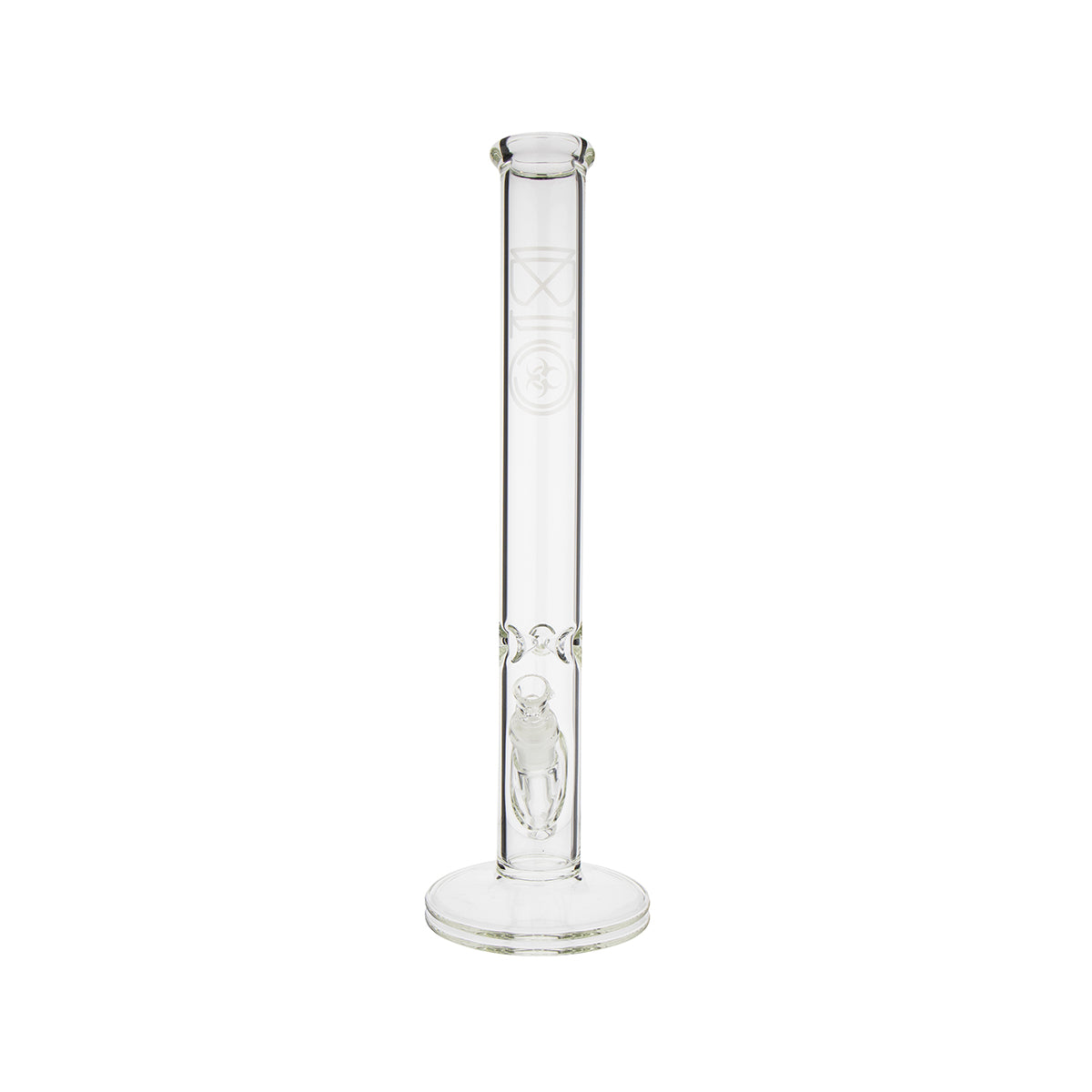 BIO Glass 18" Classic Straight Water Pipe - silver