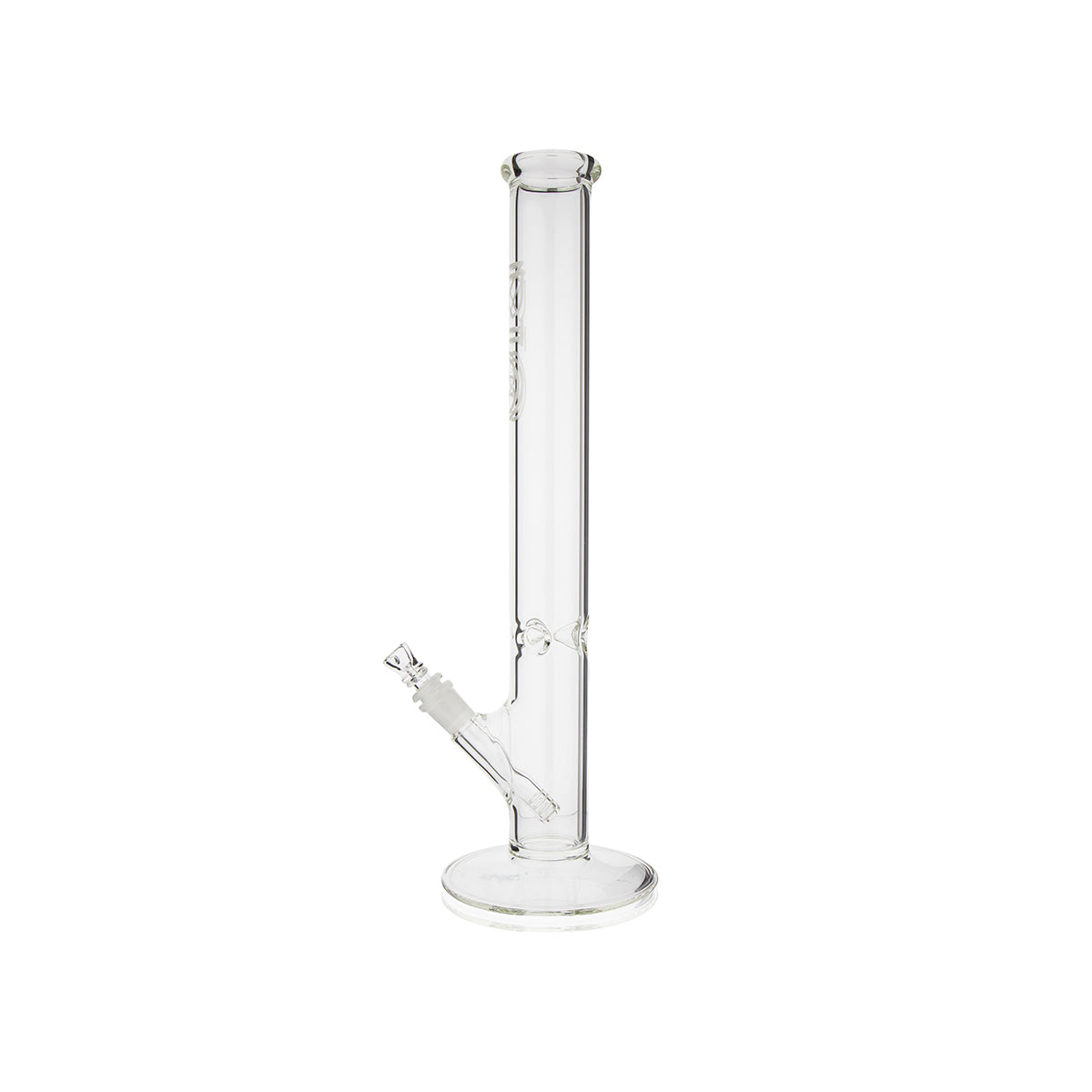 BIO Glass 18" Classic Straight Water Pipe - silver