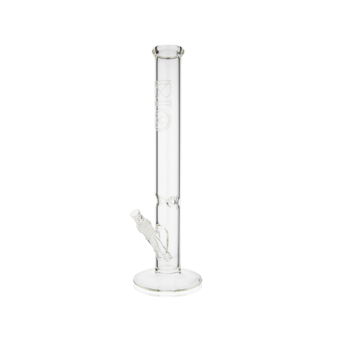 BIO Glass 18" Classic Straight Water Pipe - silver