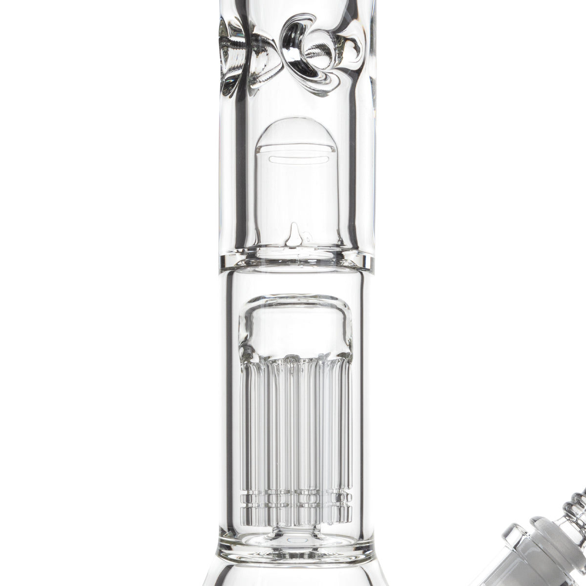 BIO Glass | 16" Single Chamber 10-Arm Tree + Splash Guard Heavy Beaker | 50mm x 9mm - Black