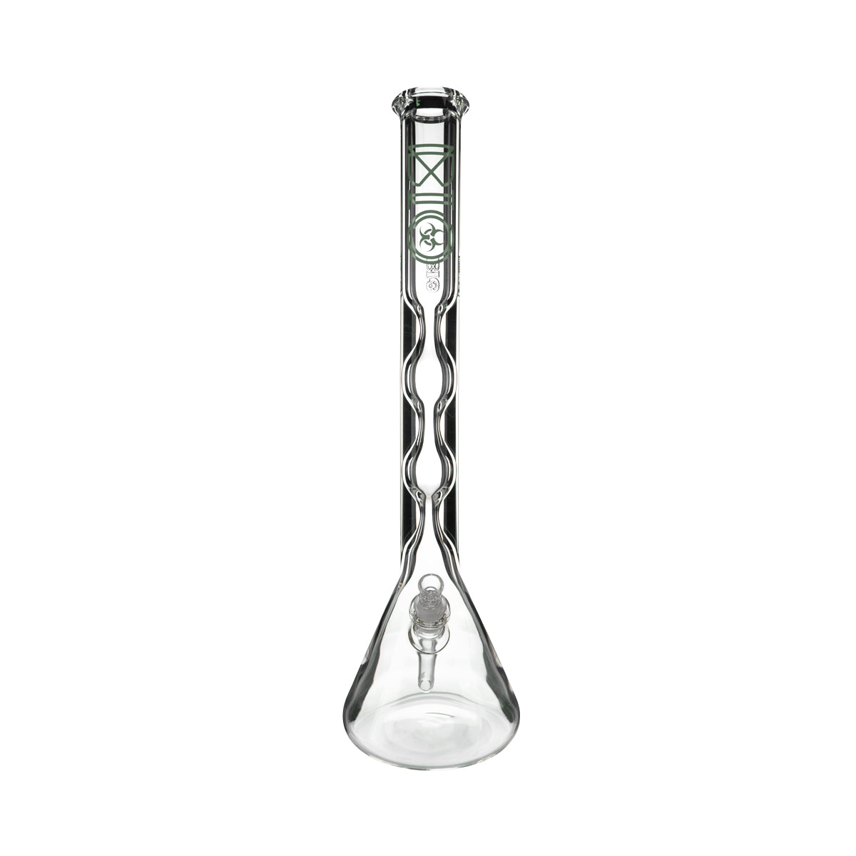 BIO Glass | 21.5" 2-Hourglass Beaker Waterpipe | 50 x 9 - 19mm - Various Colors