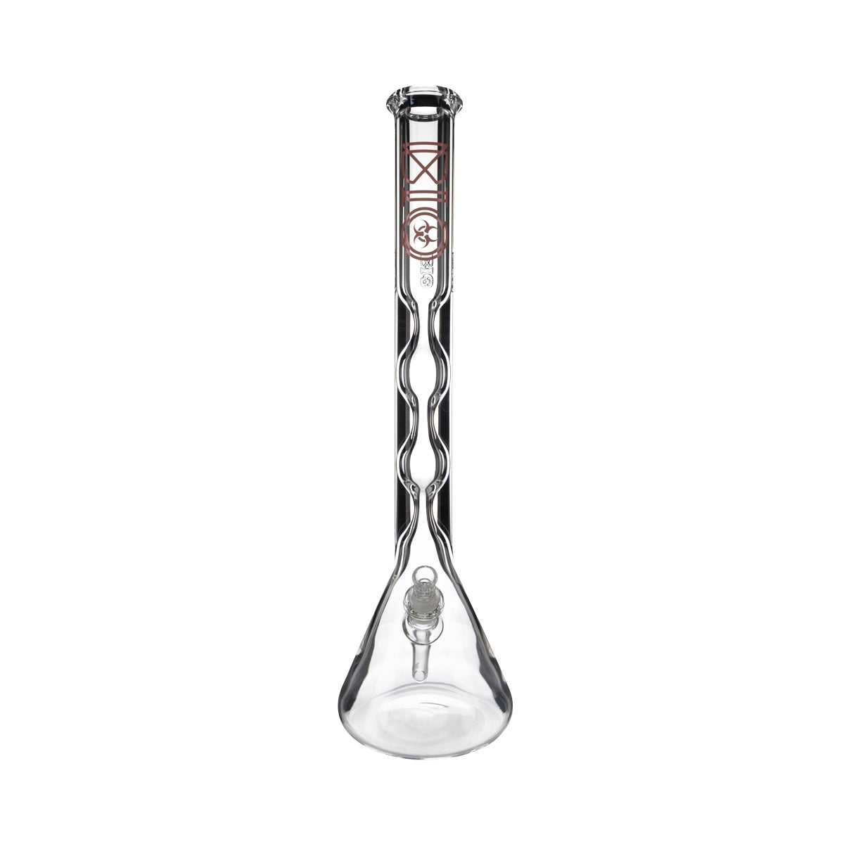 BIO Glass | 21.5" 2-Hourglass Beaker Waterpipe | 50 x 9 - 19mm - Various Colors