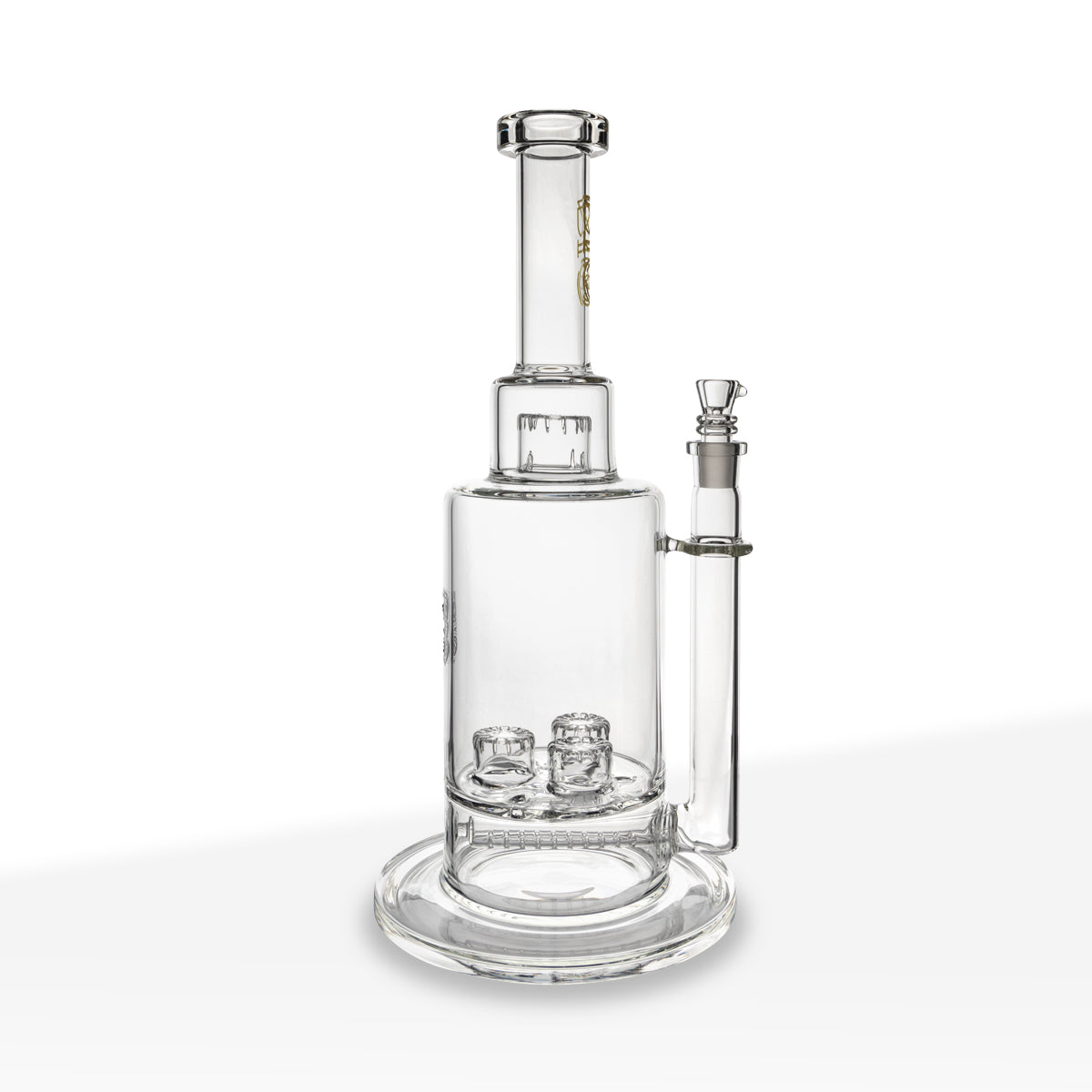 BIO Glass Inline + Triple Updome Perc Stemless 16" Water Pipe