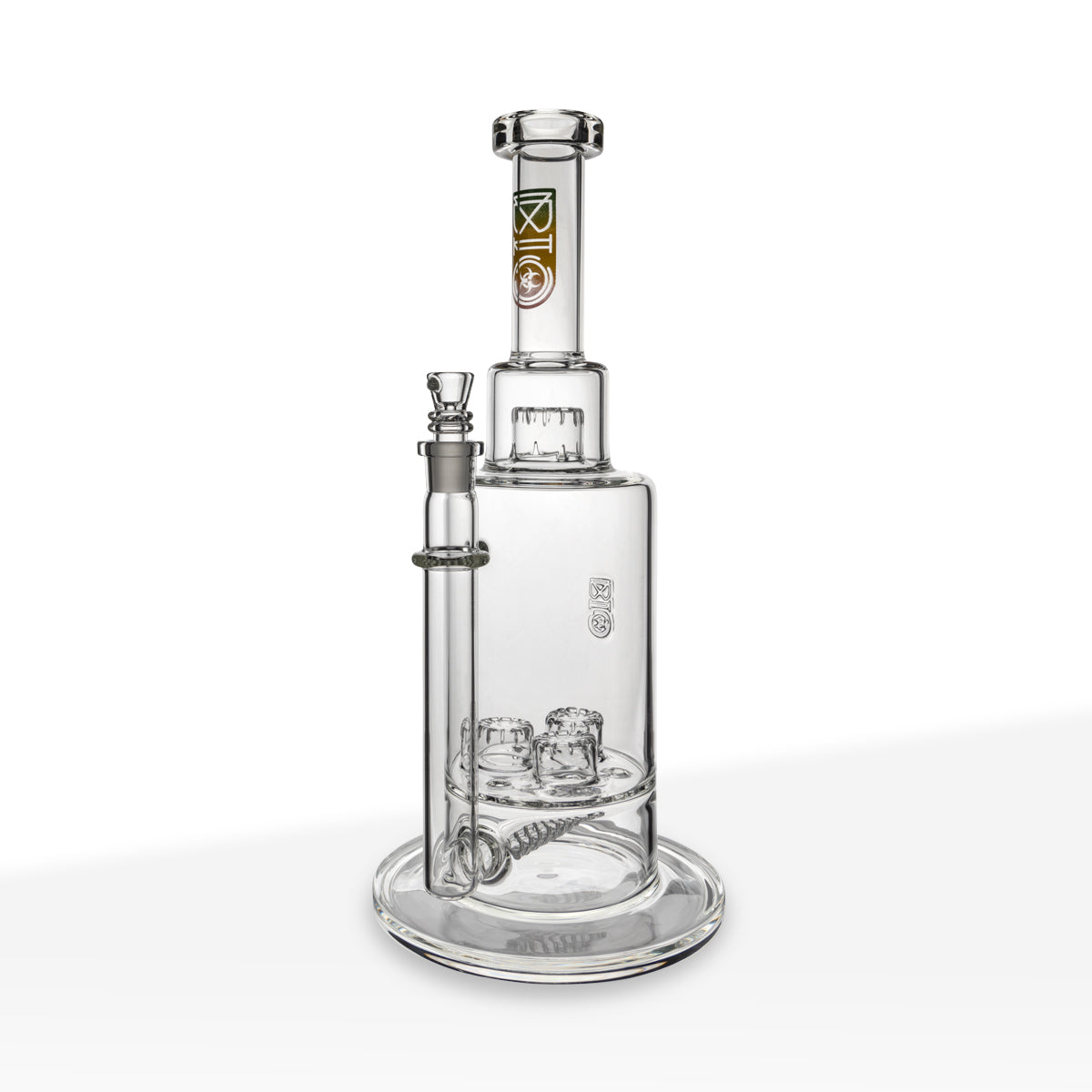 BIO Glass Inline + Triple Updome Perc Stemless 16" Water Pipe