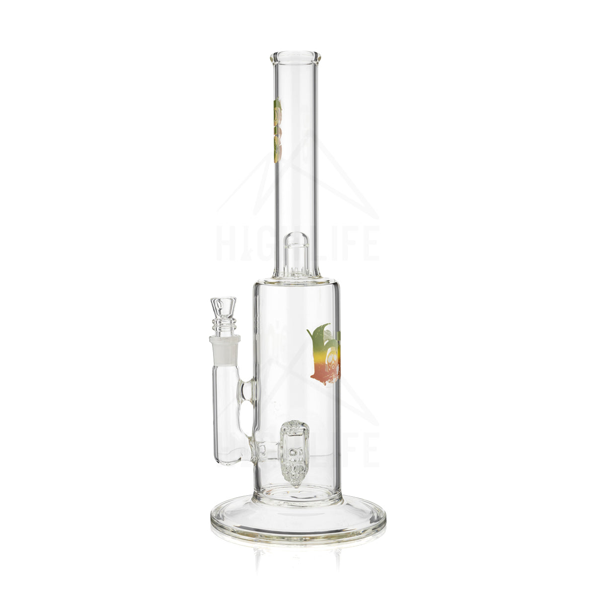 16" BIO Straight Stemless Water Pipe w/ Heart Percolator