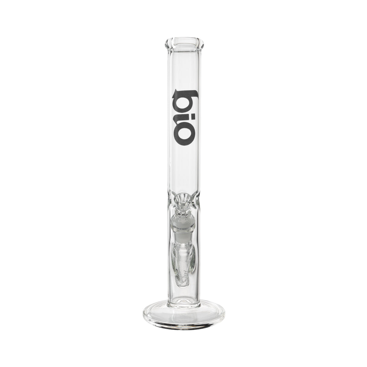 BIO Glass | 12" Classic Straight Water Pipe | 38mm x 4mm - Various Colors - Black - High Life Goods