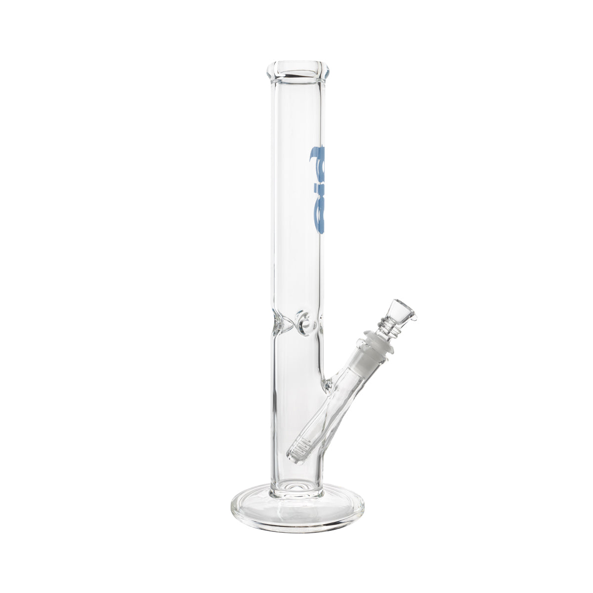 BIO Glass | 12" Classic Straight Water Pipe | 38mm x 4mm - Various Colors - Blue - High Life Goods