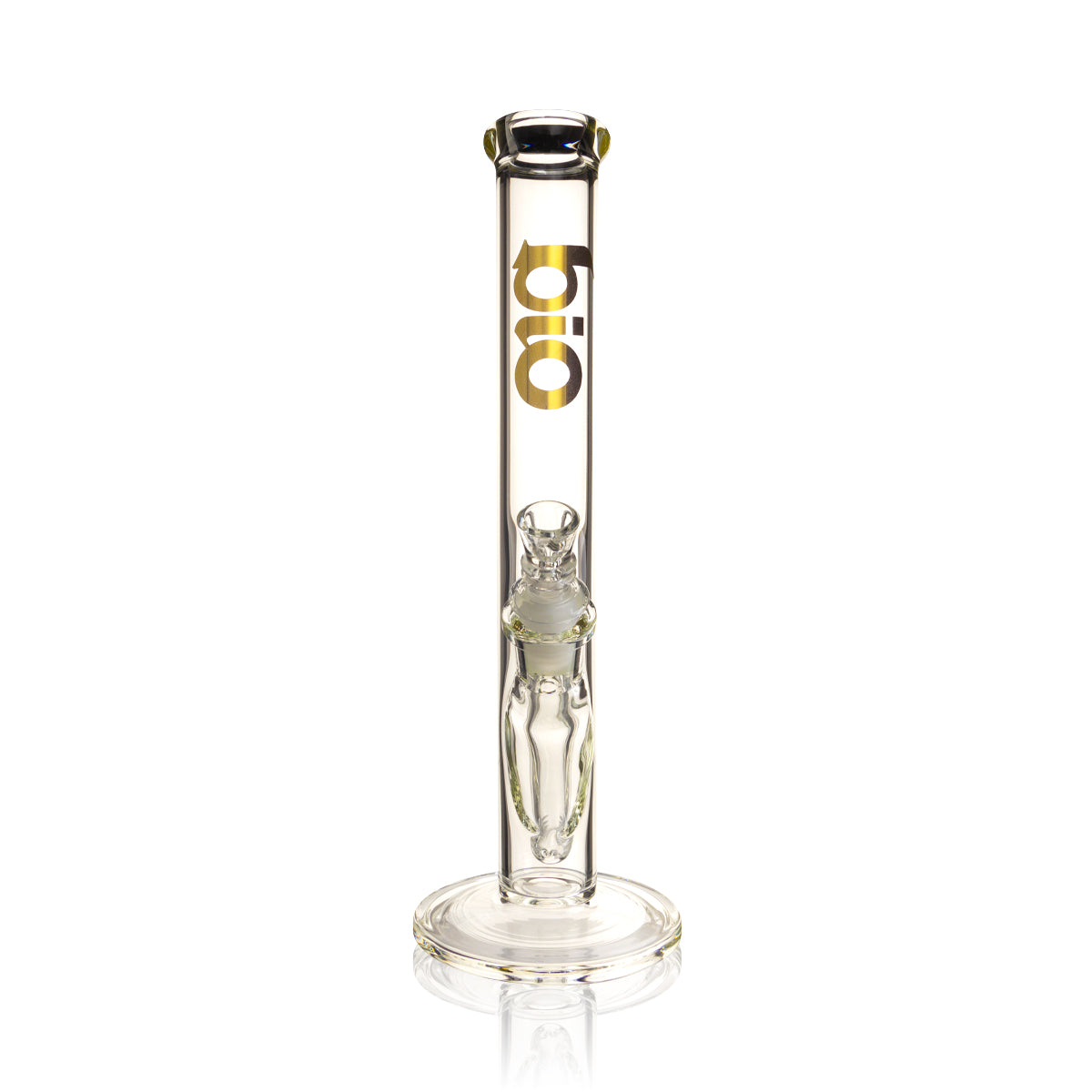 BIO Glass | 12" Classic Straight Water Pipe | 38mm x 4mm - Various Colors - Gold - High Life Goods