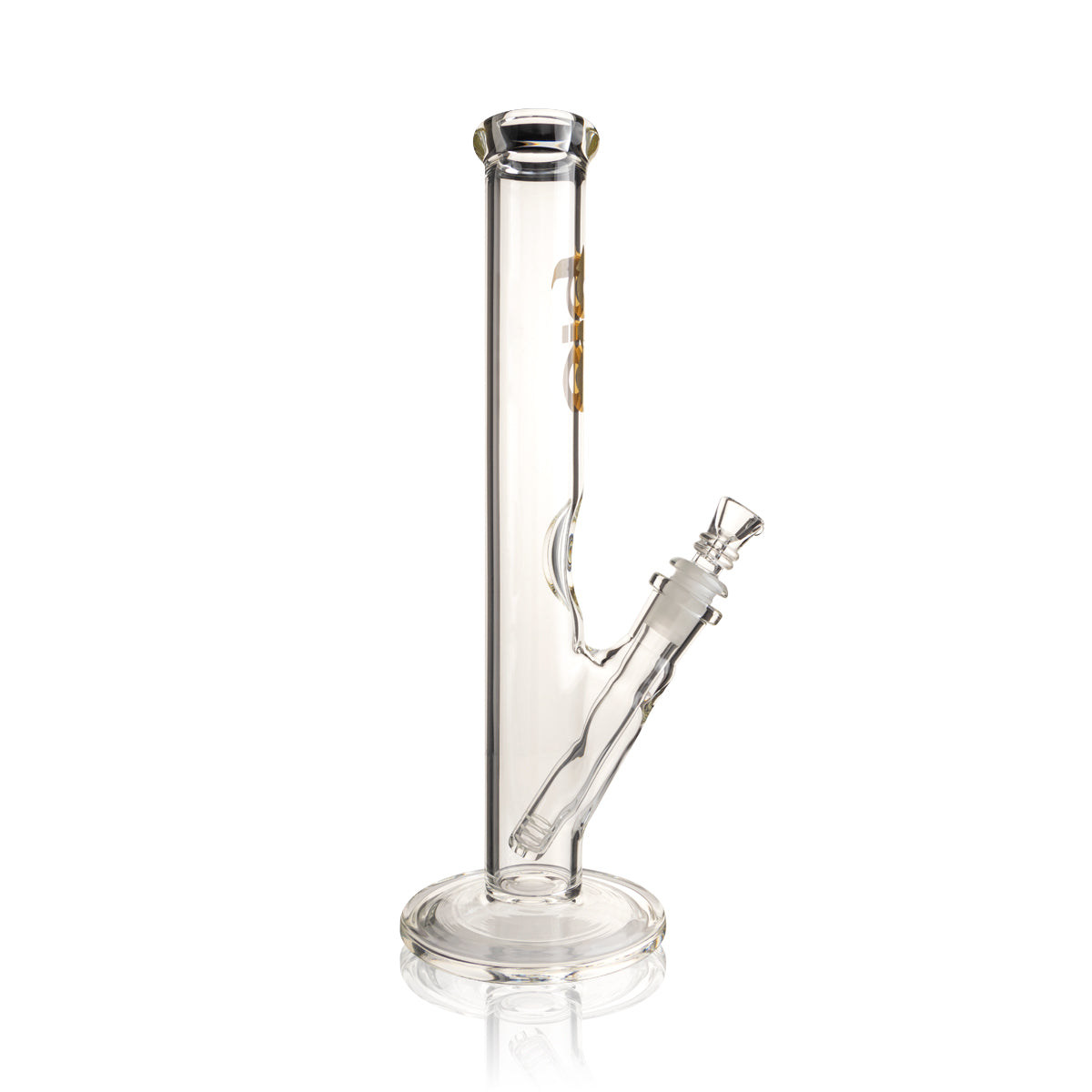 BIO Glass | 12" Classic Straight Water Pipe | 38mm x 4mm - Various Colors - Gold - High Life Goods