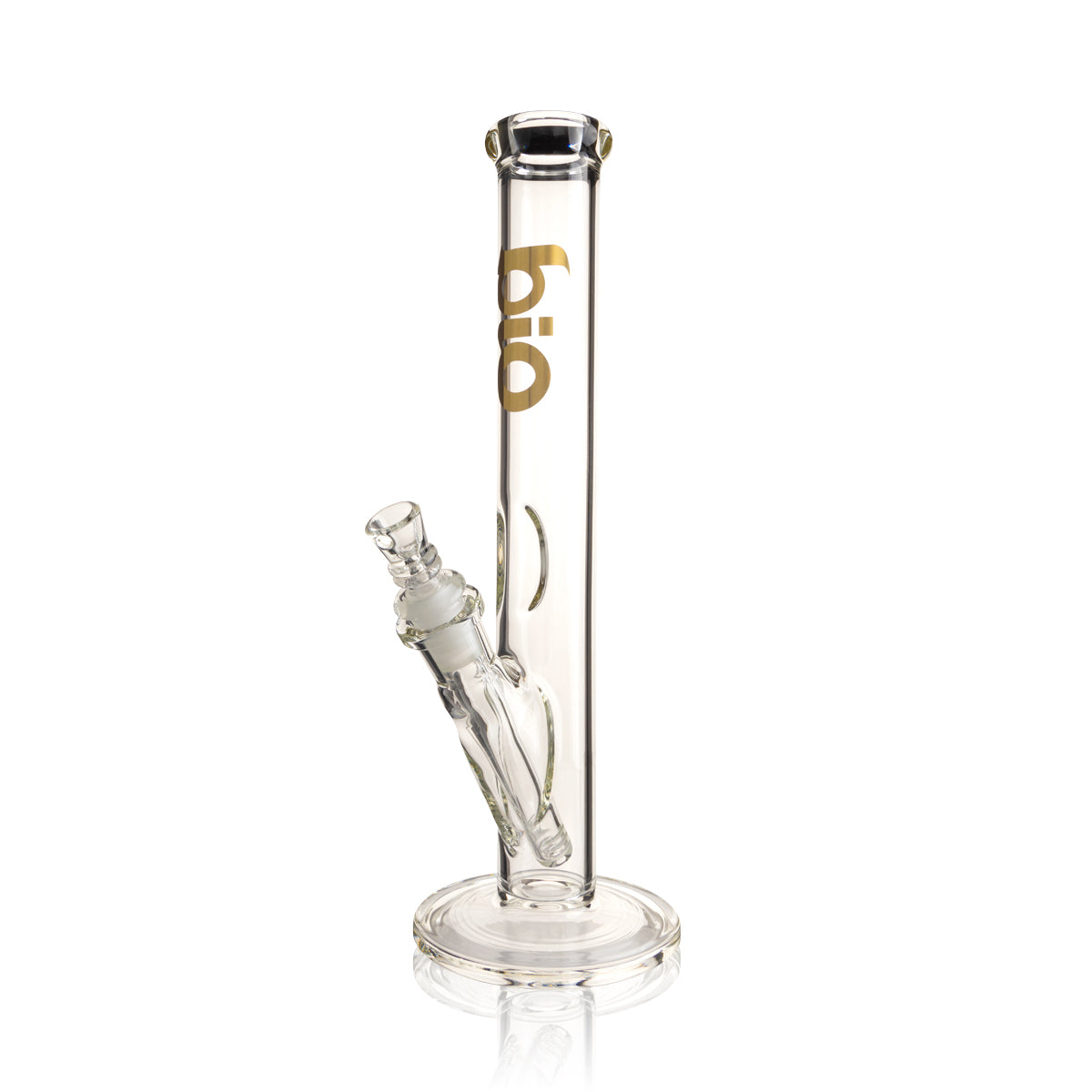 BIO Glass | 12" Classic Straight Water Pipe | 38mm x 4mm - Various Colors - Gold - High Life Goods