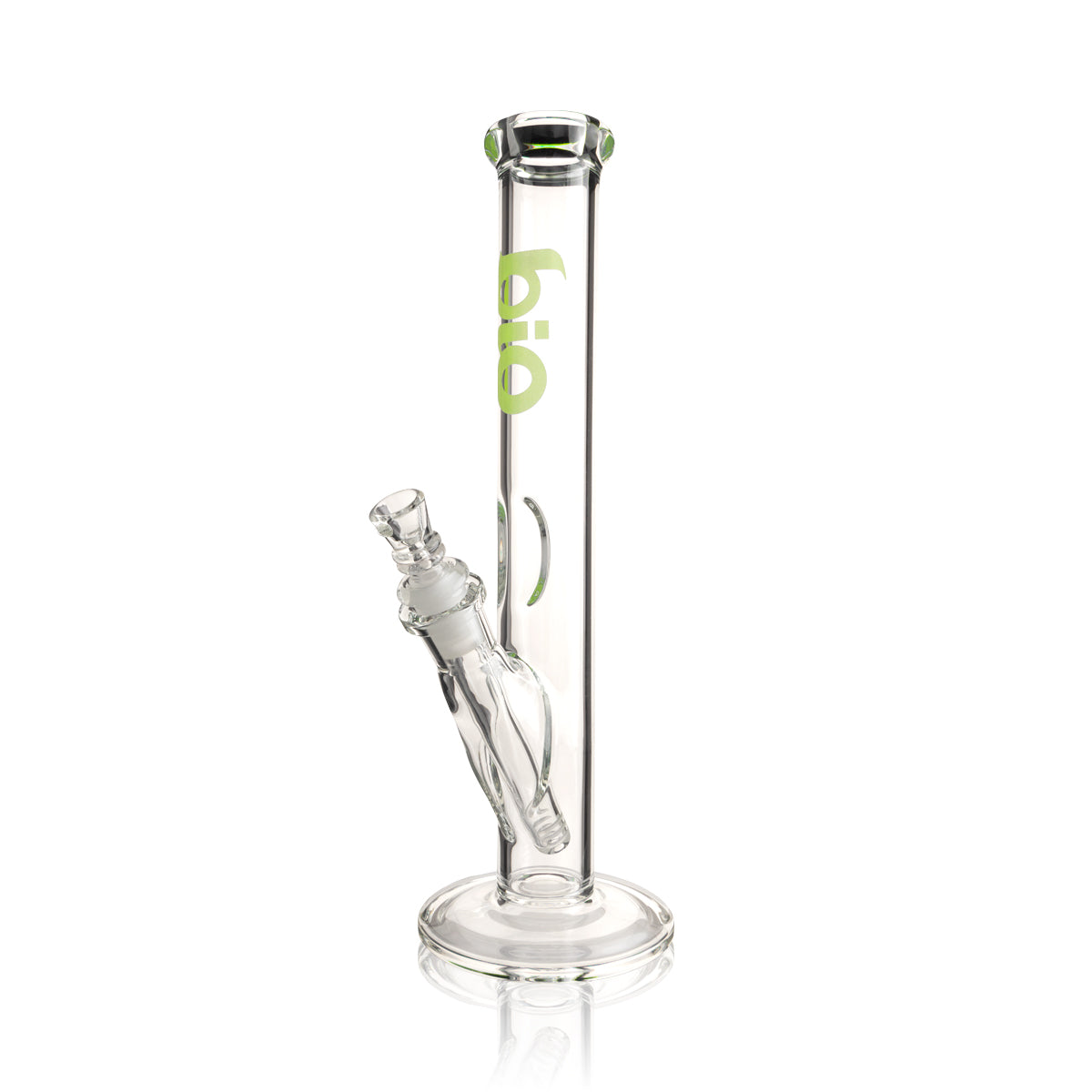 BIO Glass | 12" Classic Straight Water Pipe | 38mm x 4mm - Various Colors - Green - High Life Goods