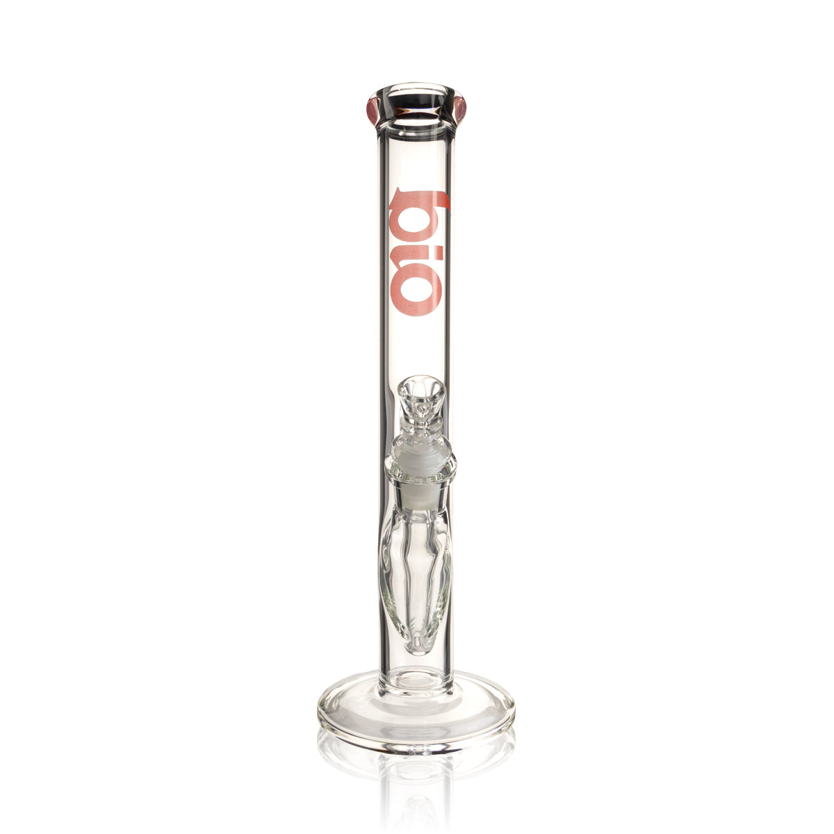 BIO Glass | 12" Classic Straight Water Pipe | 38mm x 4mm - Various Colors - Red - High Life Goods