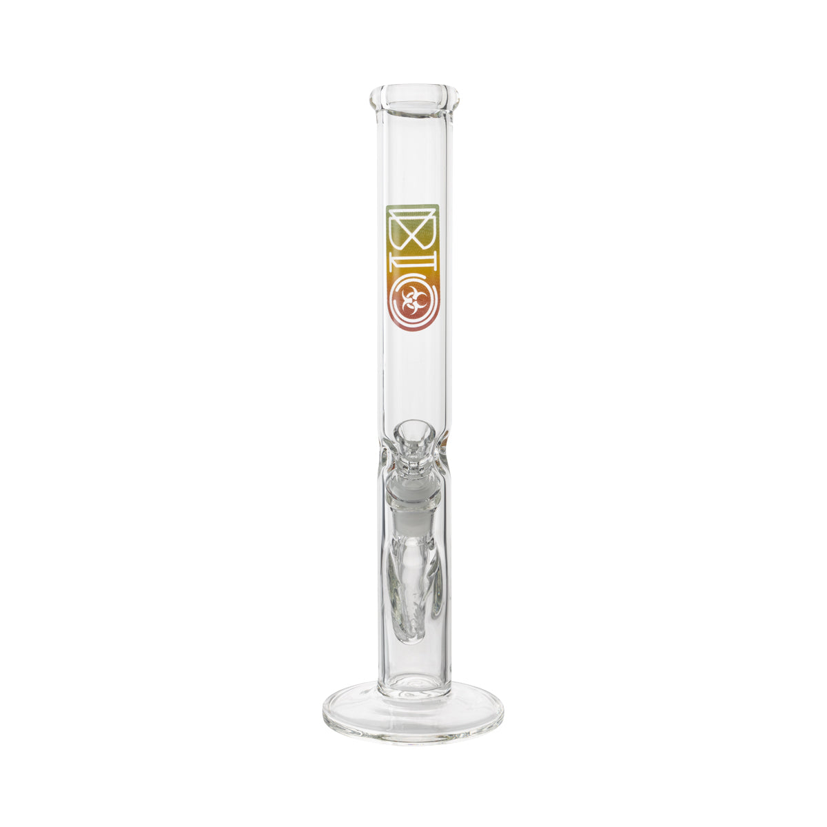 BIO Glass | 12" Classic Straight Water Pipe | 38mm x 4mm - Various Colors - Rasta - High Life Goods