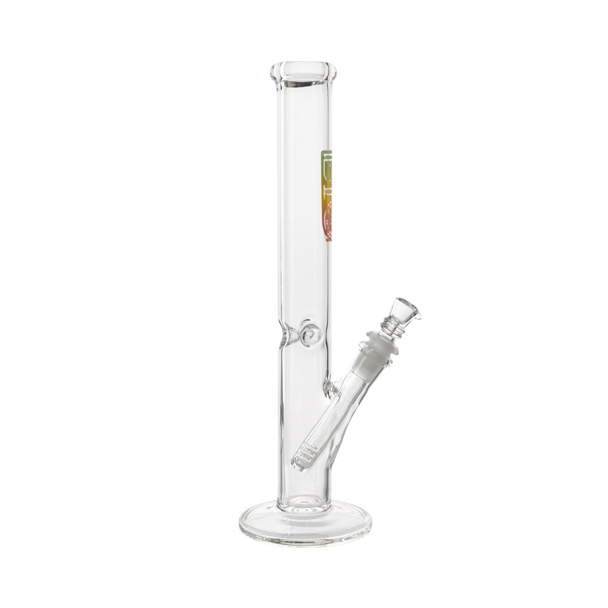 BIO Glass | 12" Classic Straight Water Pipe | 38mm x 4mm - Various Colors - Rasta - High Life Goods
