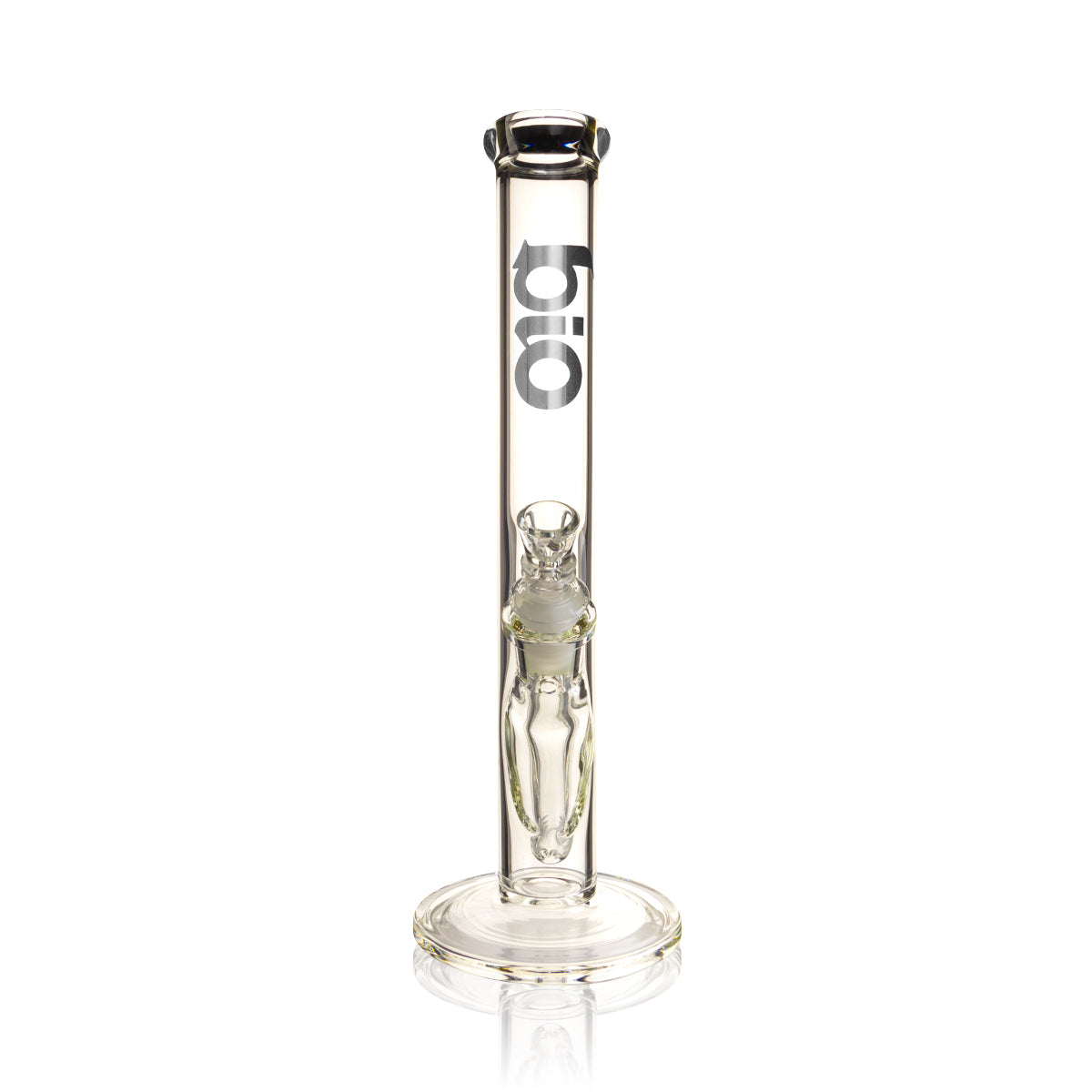 BIO Glass | 12" Classic Straight Water Pipe | 38mm x 4mm - Various Colors - Silver - High Life Goods