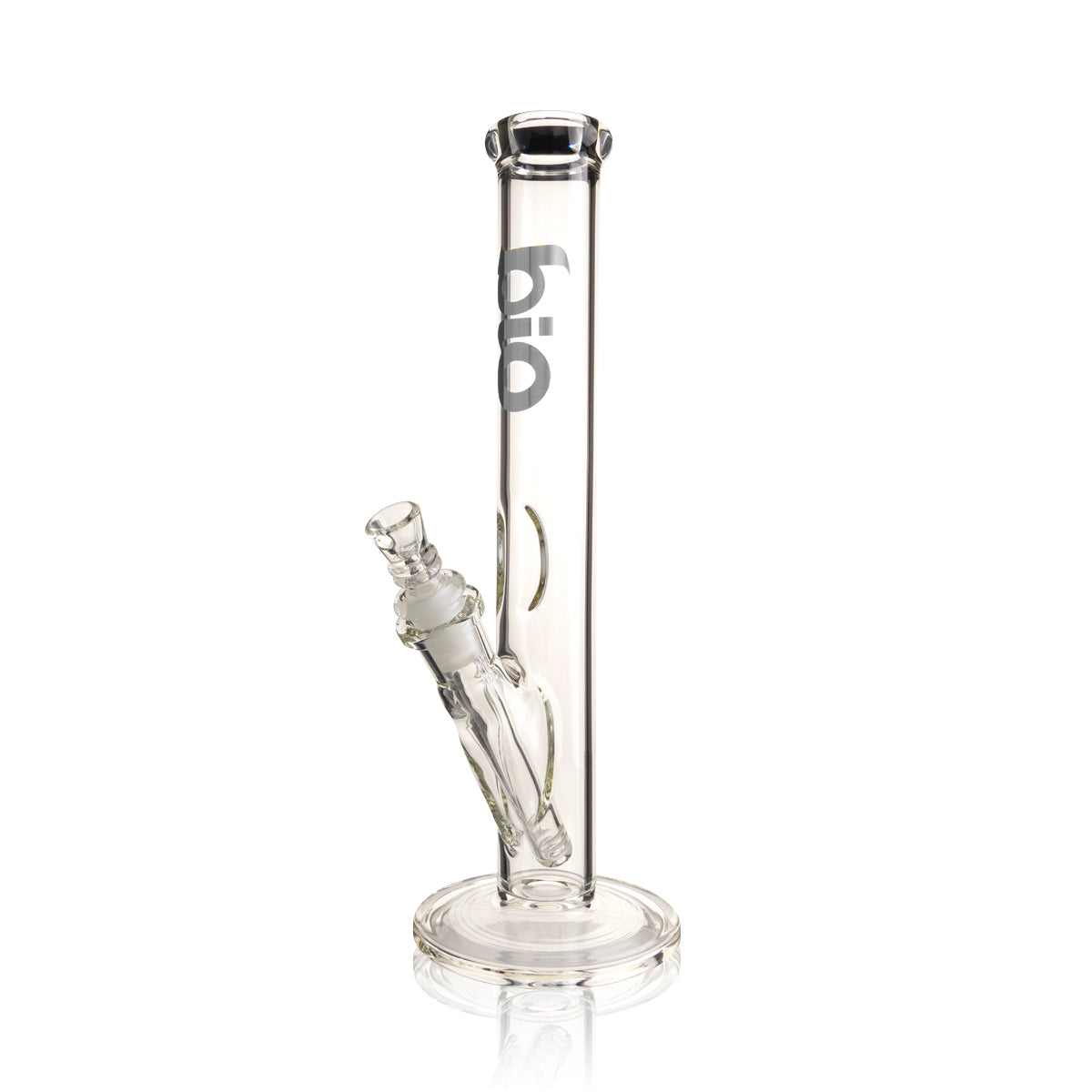 BIO Glass | 12" Classic Straight Water Pipe | 38mm x 4mm - Various Colors - Silver - High Life Goods