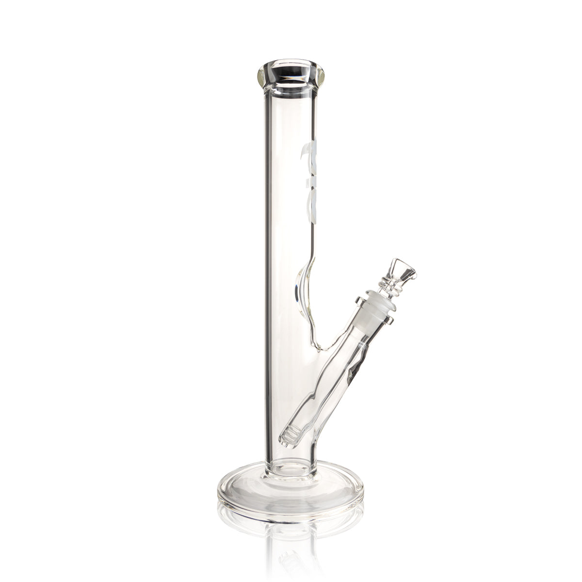 BIO Glass | 12" Classic Straight Water Pipe | 38mm x 4mm - Various Colors - White - High Life Goods
