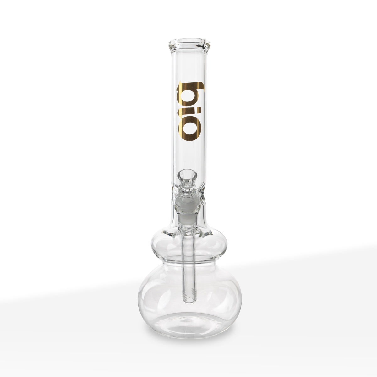 BIO Glass | 12" Classic Double Bubble Water Pipe | 38mm x 4mm - Gold