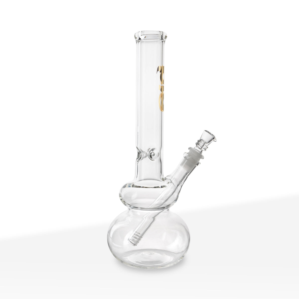 BIO Glass | 12" Classic Double Bubble Water Pipe | 38mm x 4mm - Gold