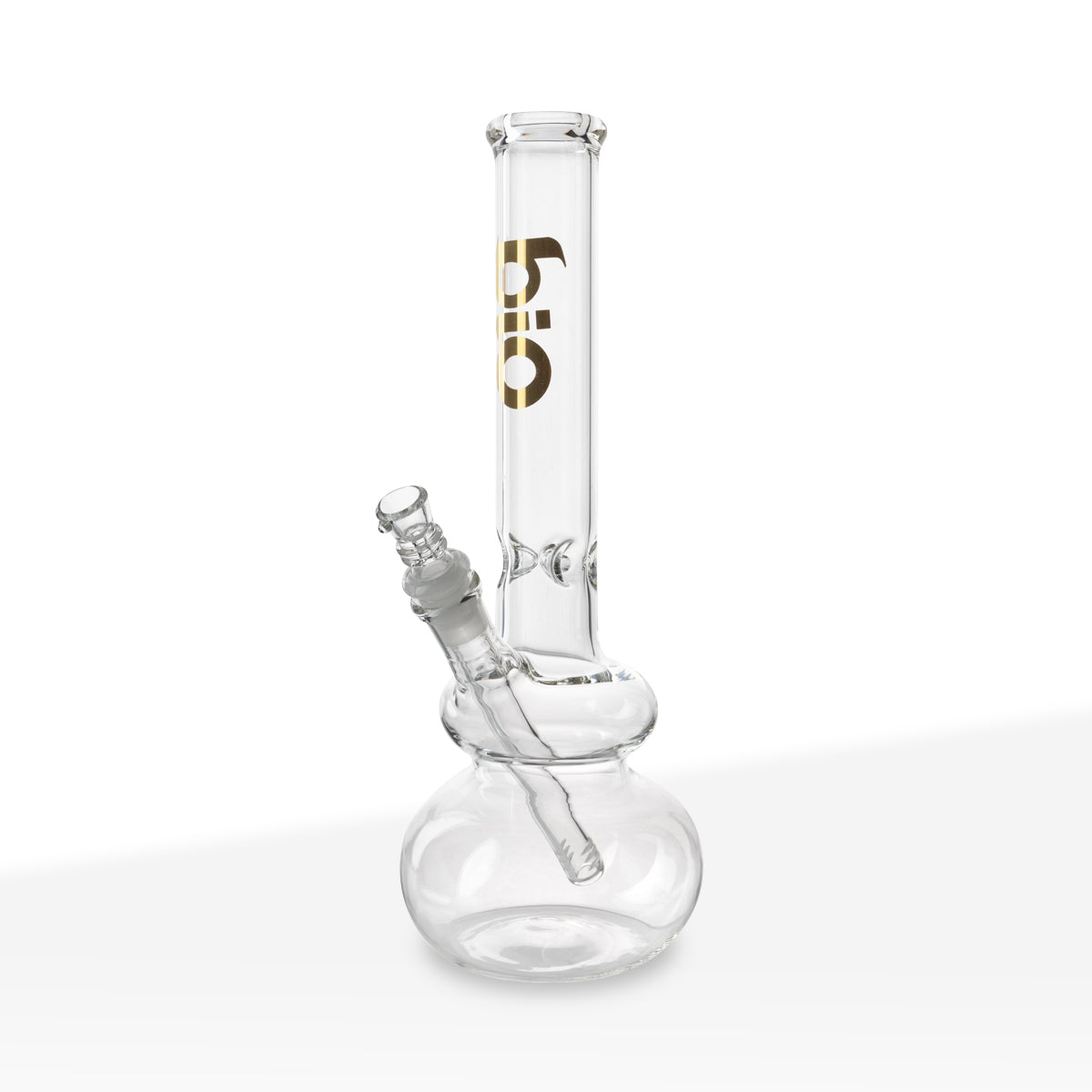 BIO Glass | 12" Classic Double Bubble Water Pipe | 38mm x 4mm - Gold
