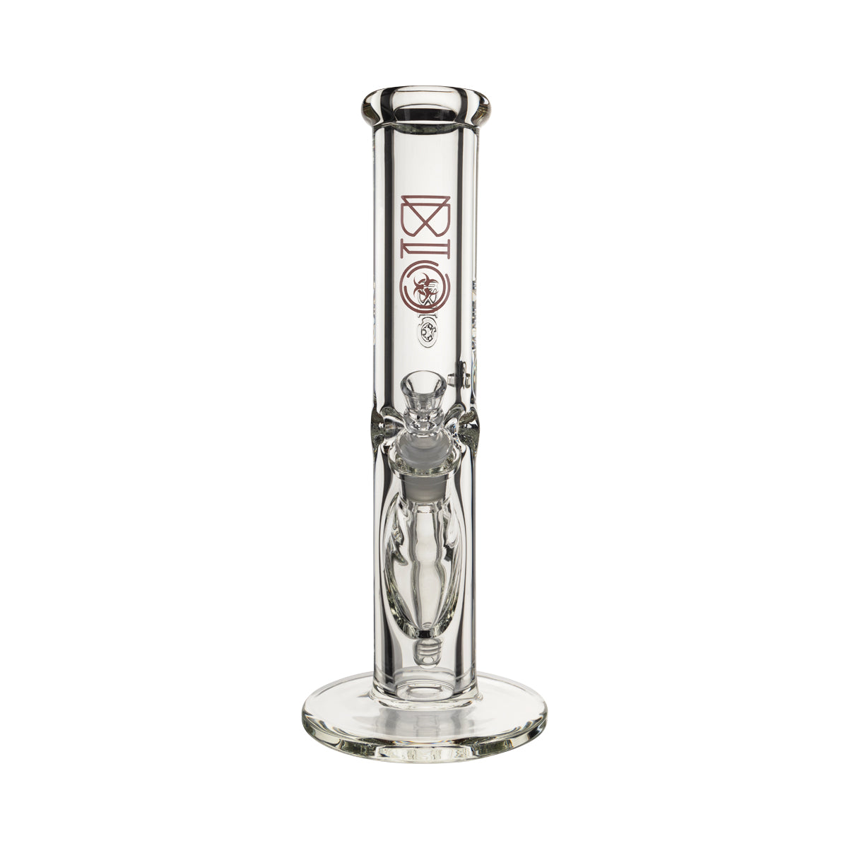 BIO Glass | 12" Heavy Straight Waterpipe | 50mm x 9mm - Red