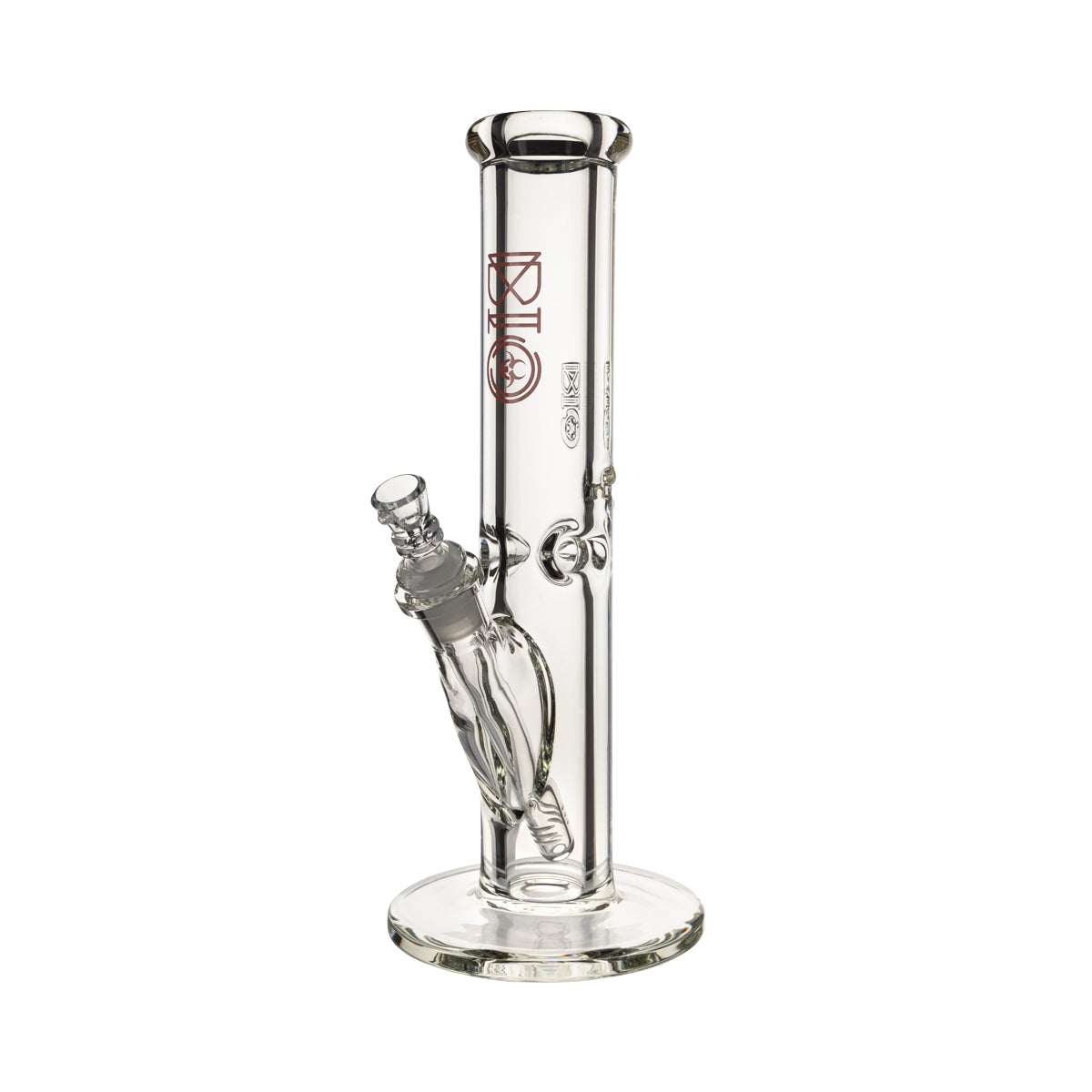 BIO Glass | 12" Heavy Straight Waterpipe | 50mm x 9mm - Red