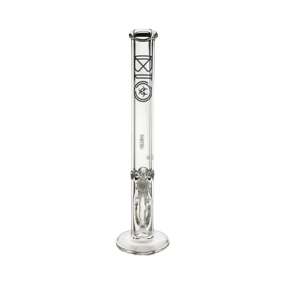 BIO Glass | 18" Heavy Straight Waterpipe | 50mm x 9mm - Black