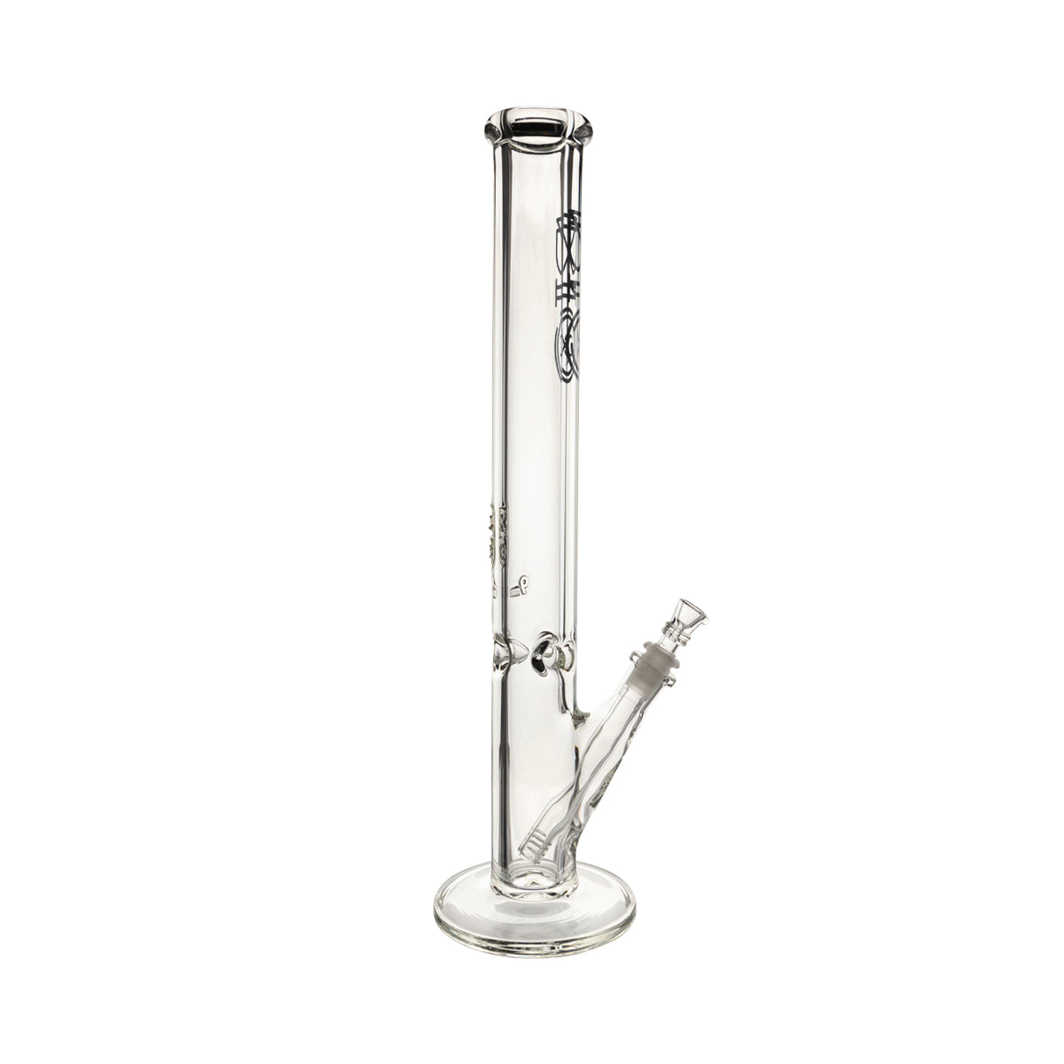 BIO Glass | 18" Heavy Straight Waterpipe | 50mm x 9mm - Black