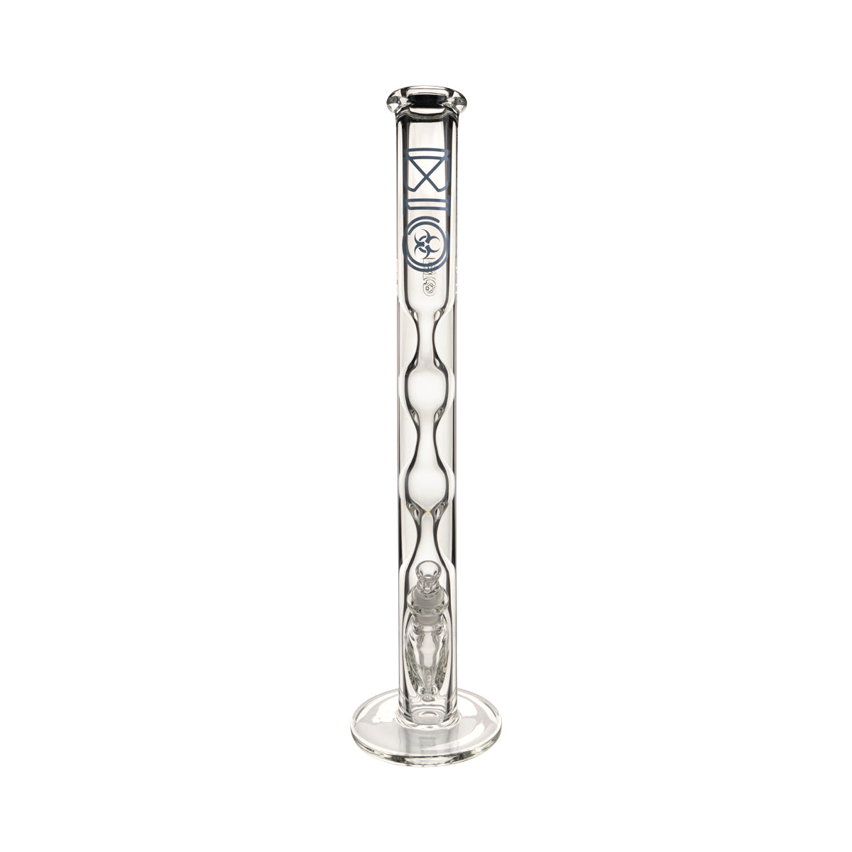 BIO Glass | 21.5" Double Hourglass Straight Waterpipe | 50mm x 9mm 19mm Female - Blue