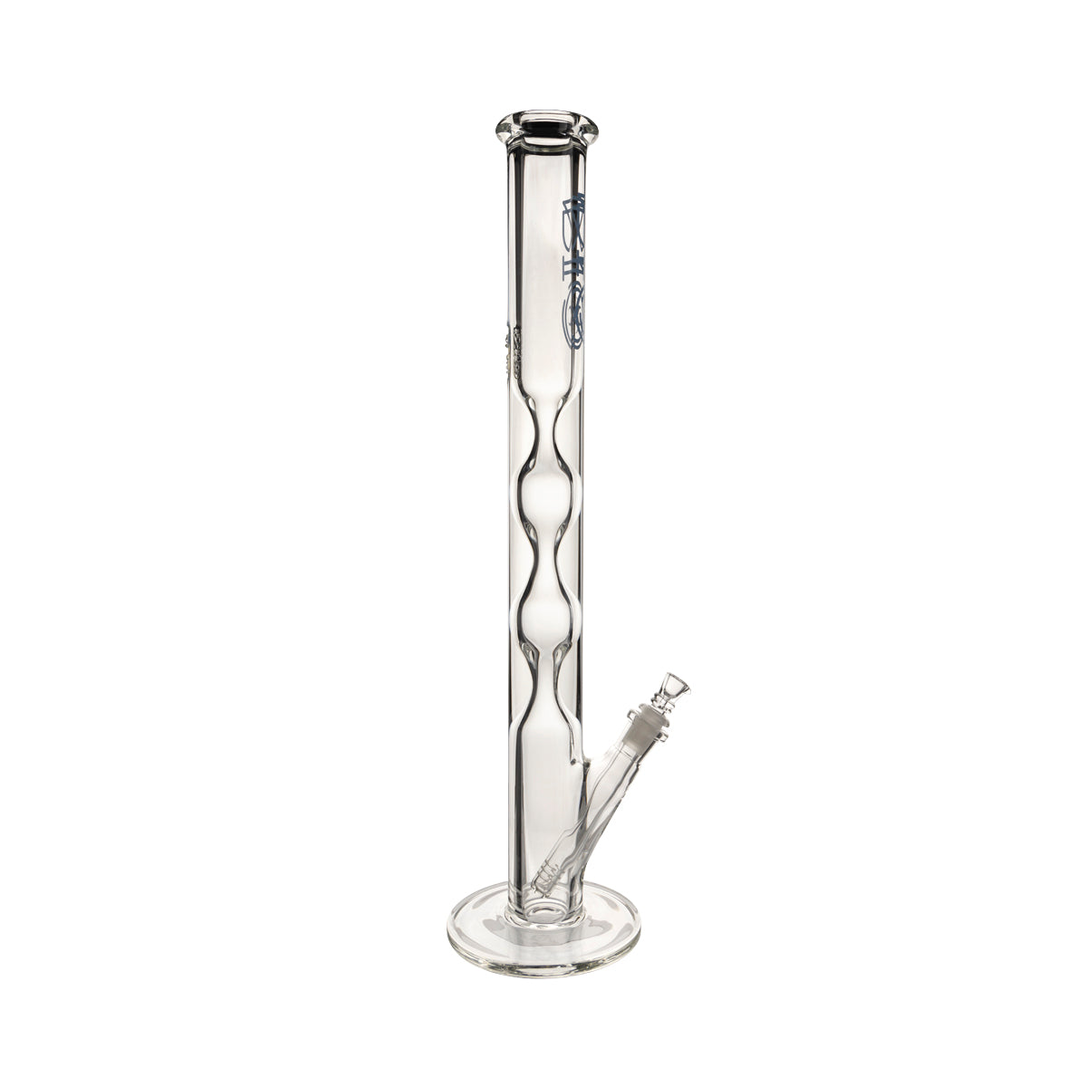BIO Glass | 21.5" Double Hourglass Straight Waterpipe | 50mm x 9mm 19mm Female - Blue