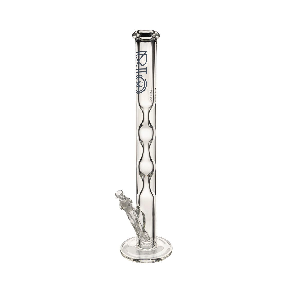 BIO Glass | 21.5" Double Hourglass Straight Waterpipe | 50mm x 9mm 19mm Female - Blue