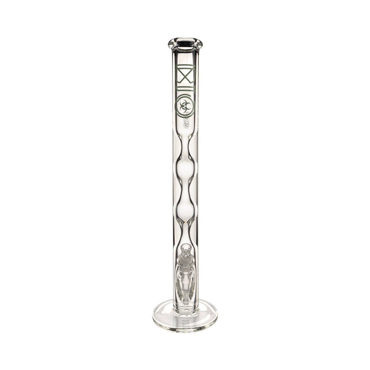 BIO Glass | 21.5" Double Hourglass Straight Waterpipe | 50mm x 9mm 19mm Female - Green