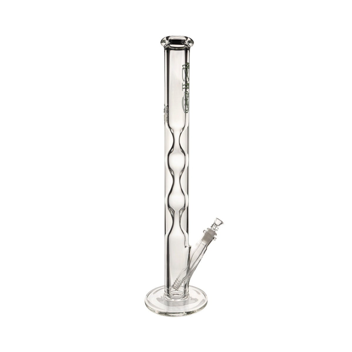 BIO Glass | 21.5" Double Hourglass Straight Waterpipe | 50mm x 9mm 19mm Female - Green