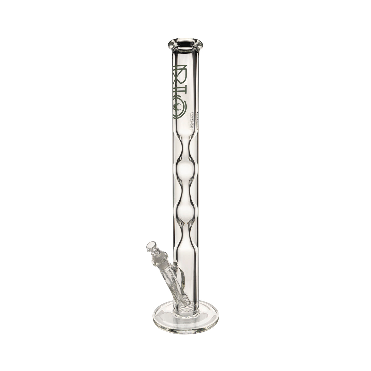 BIO Glass | 21.5" Double Hourglass Straight Waterpipe | 50mm x 9mm 19mm Female - Green