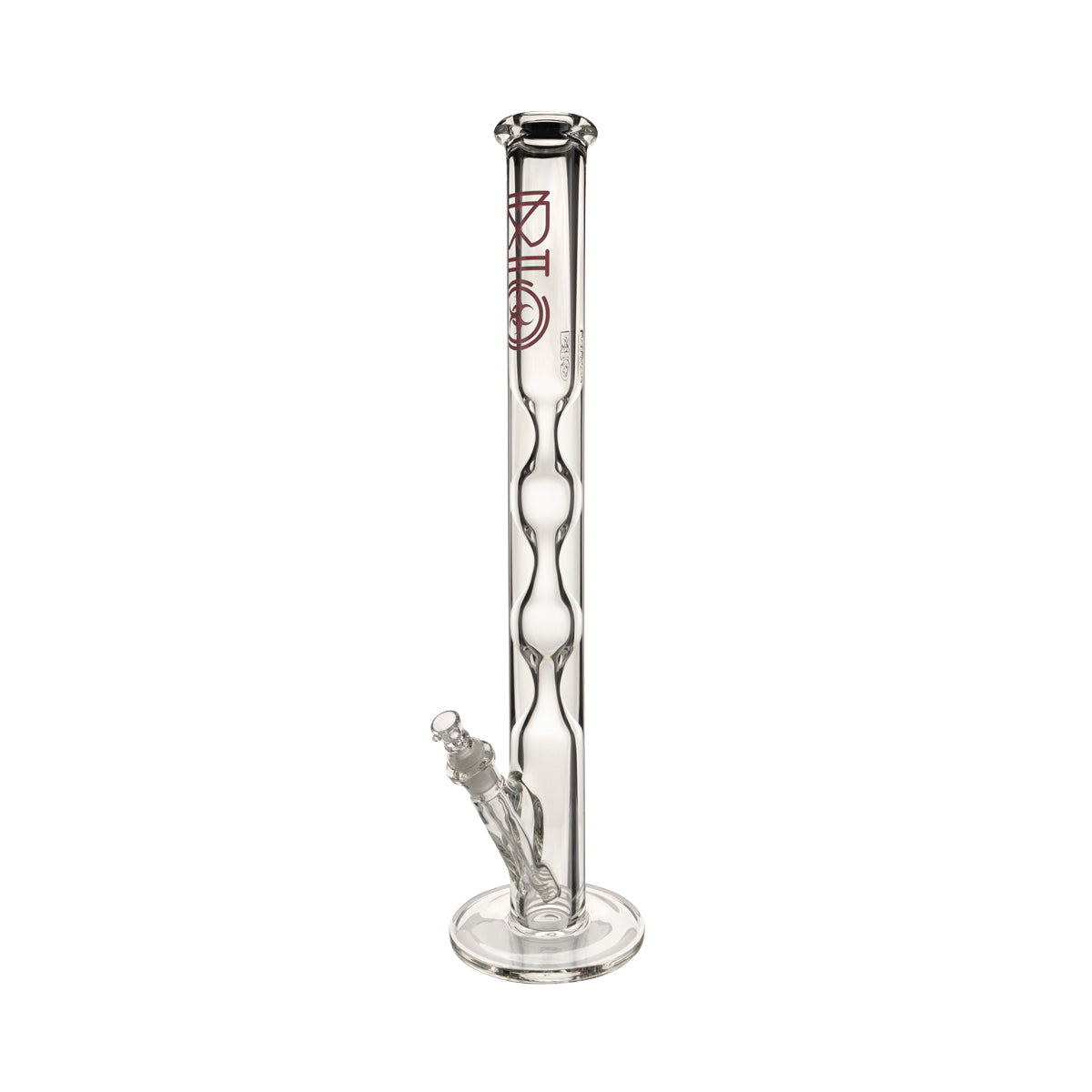 BIO Glass | 21.5" Double Hourglass Straight Waterpipe | 50mm x 9mm 19mm Female - Red