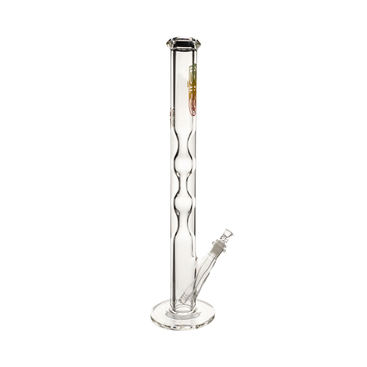 BIO Glass | 21.5" Double Hourglass Straight Waterpipe | 50mm x 9mm 19mm Female - Rasta