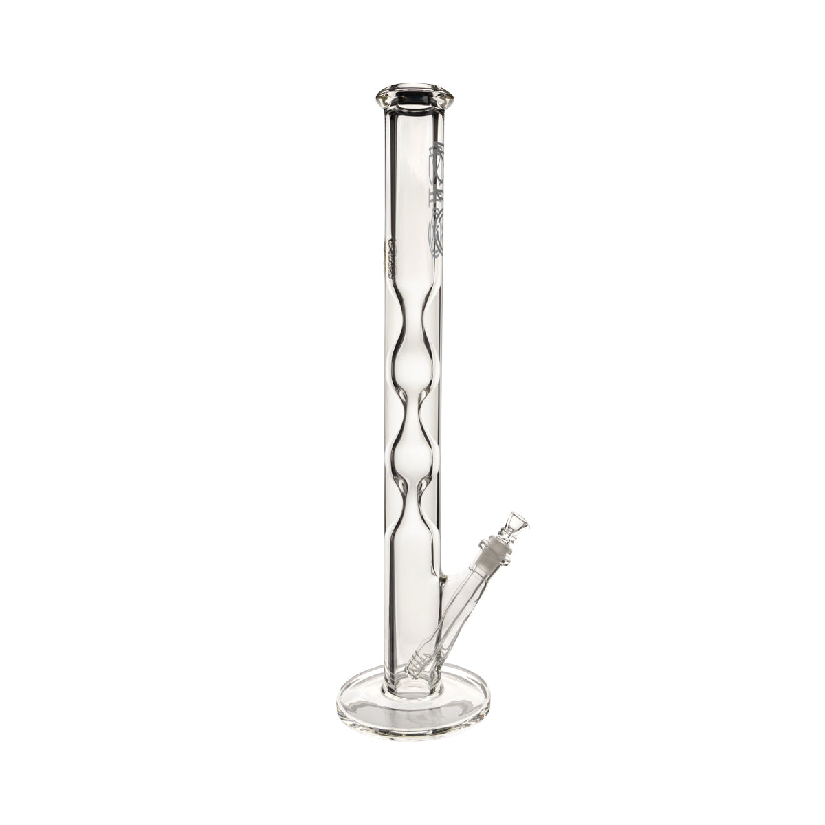 BIO Glass | 21.5" Double Hourglass Straight Waterpipe | 50mm x 9mm 19mm Female - Silver