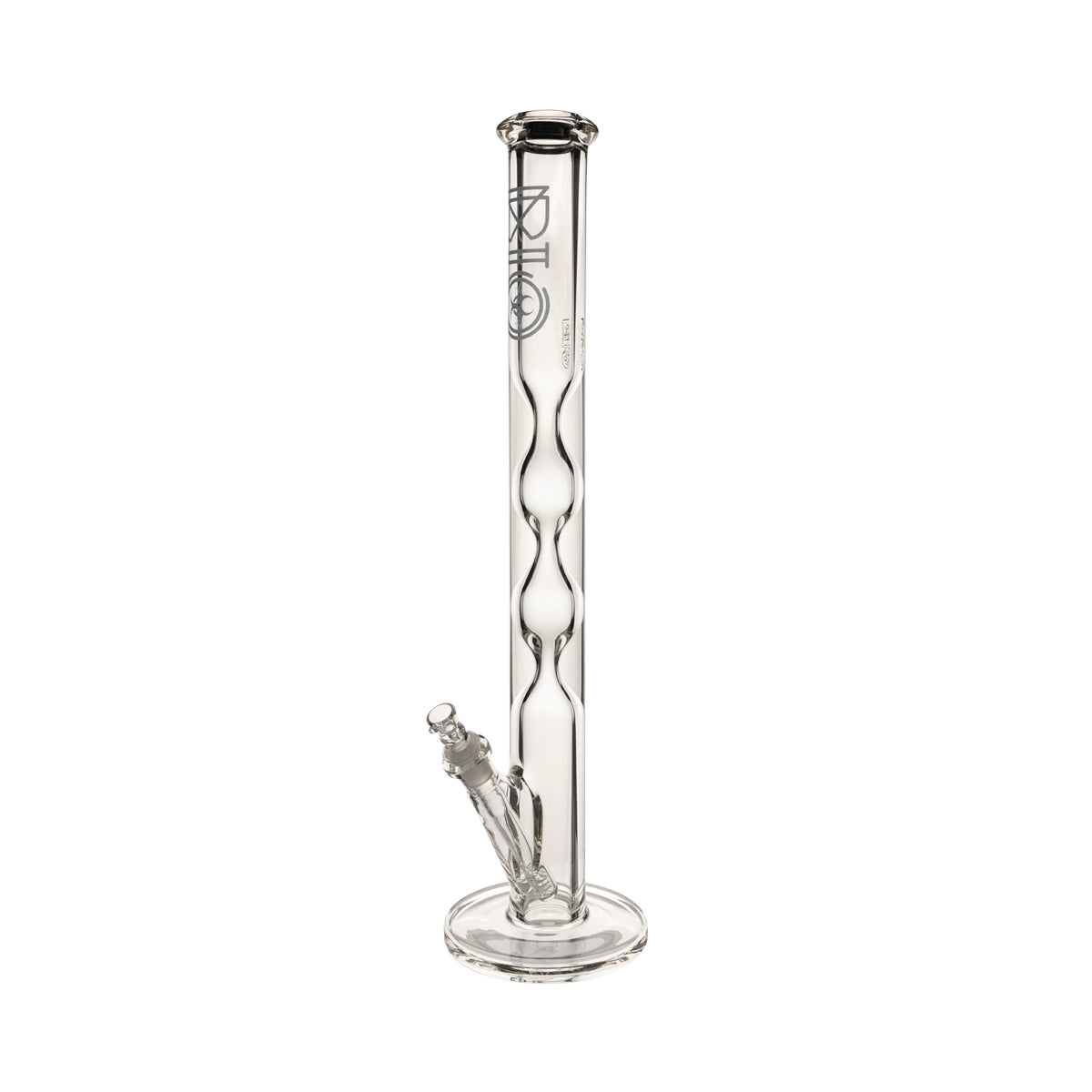 BIO Glass | 21.5" Double Hourglass Straight Waterpipe | 50mm x 9mm 19mm Female - Silver