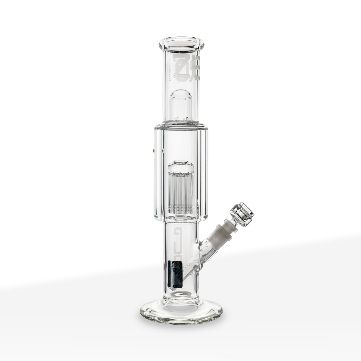PURE Glass | Zero Freezable Coil 10" 8 Arm Tree Perc Water Pipe | Clear