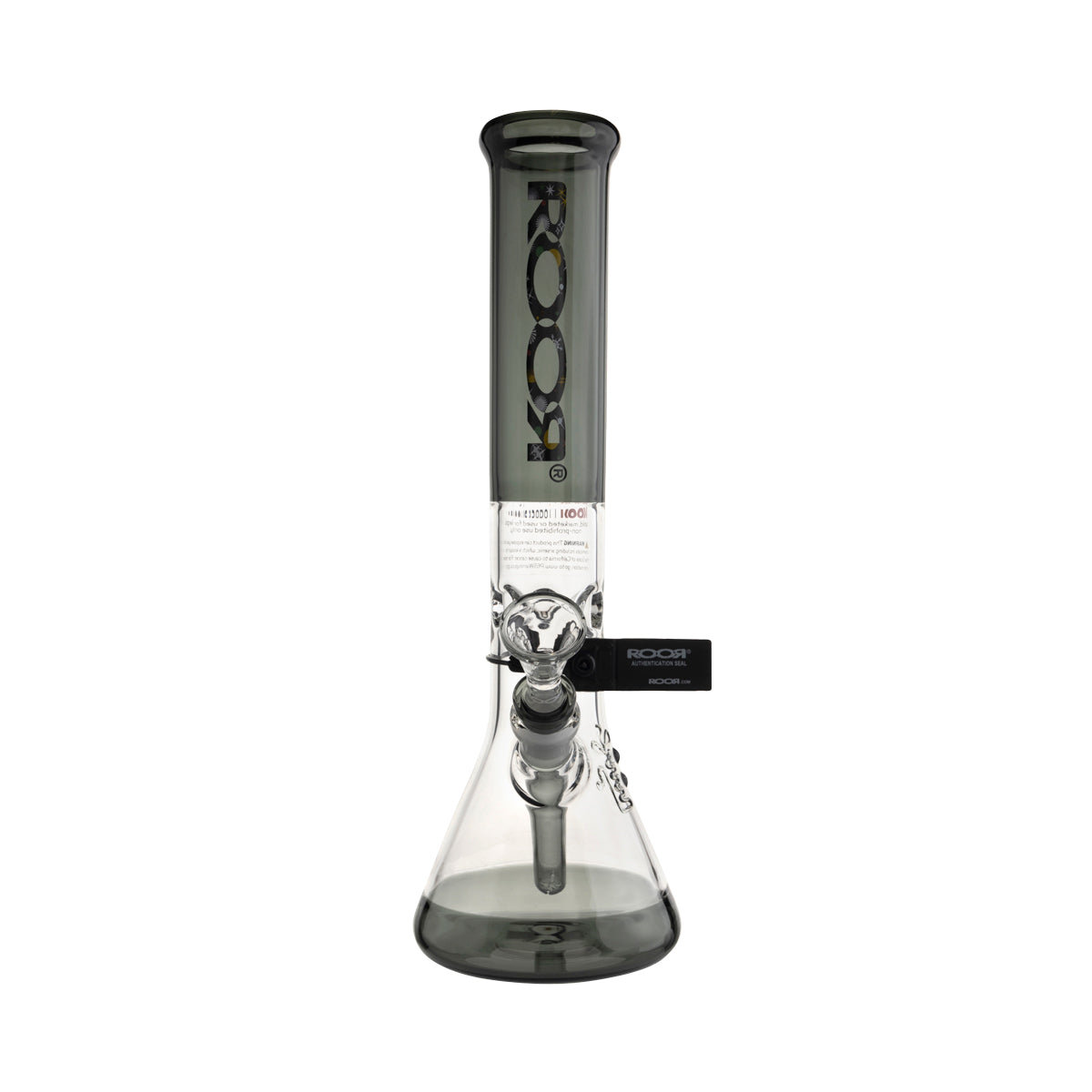 RooR | 14" Beaker Waterpipe w/ Gridded Downstem | Transparent Black
