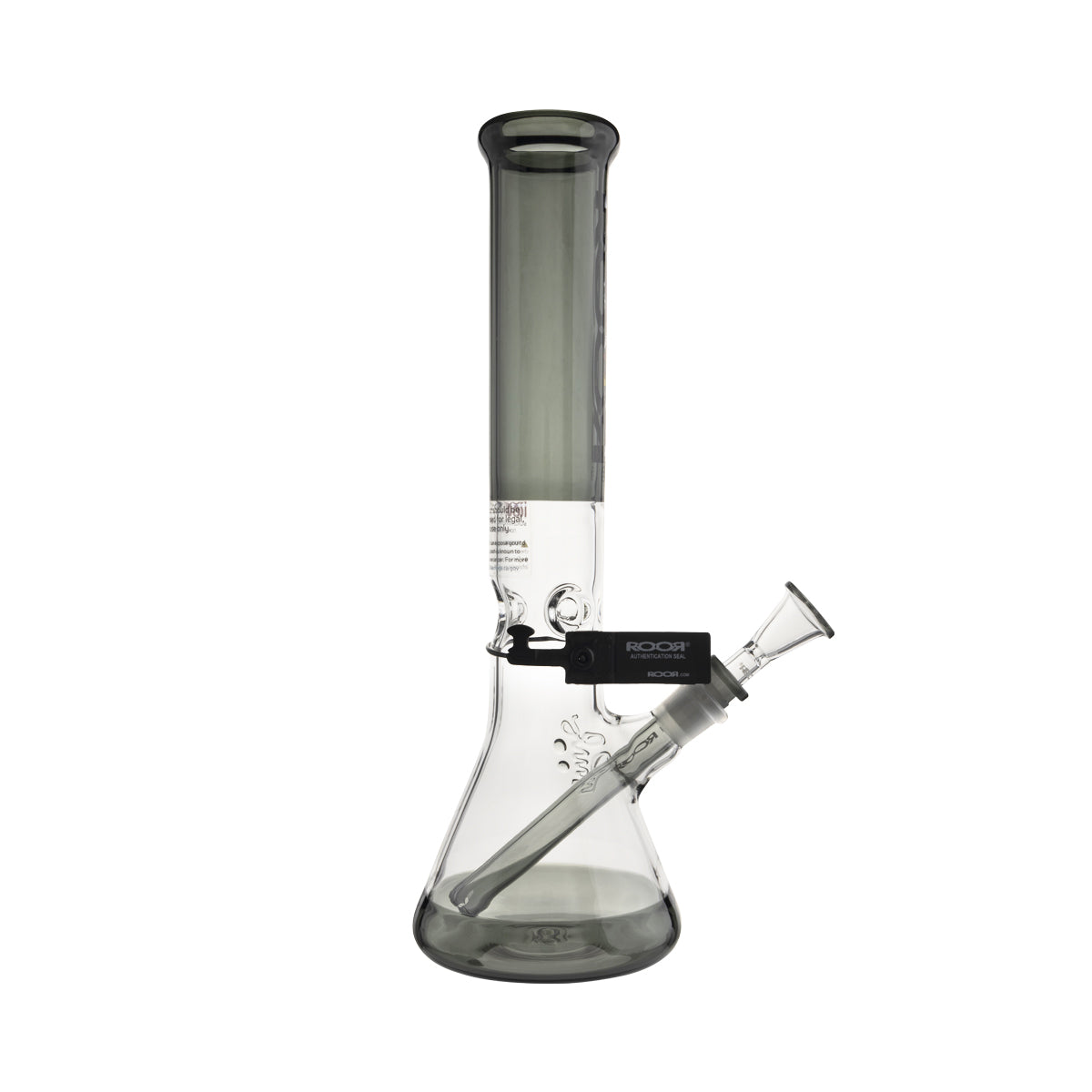 RooR | 14" Beaker Waterpipe w/ Gridded Downstem | Transparent Black