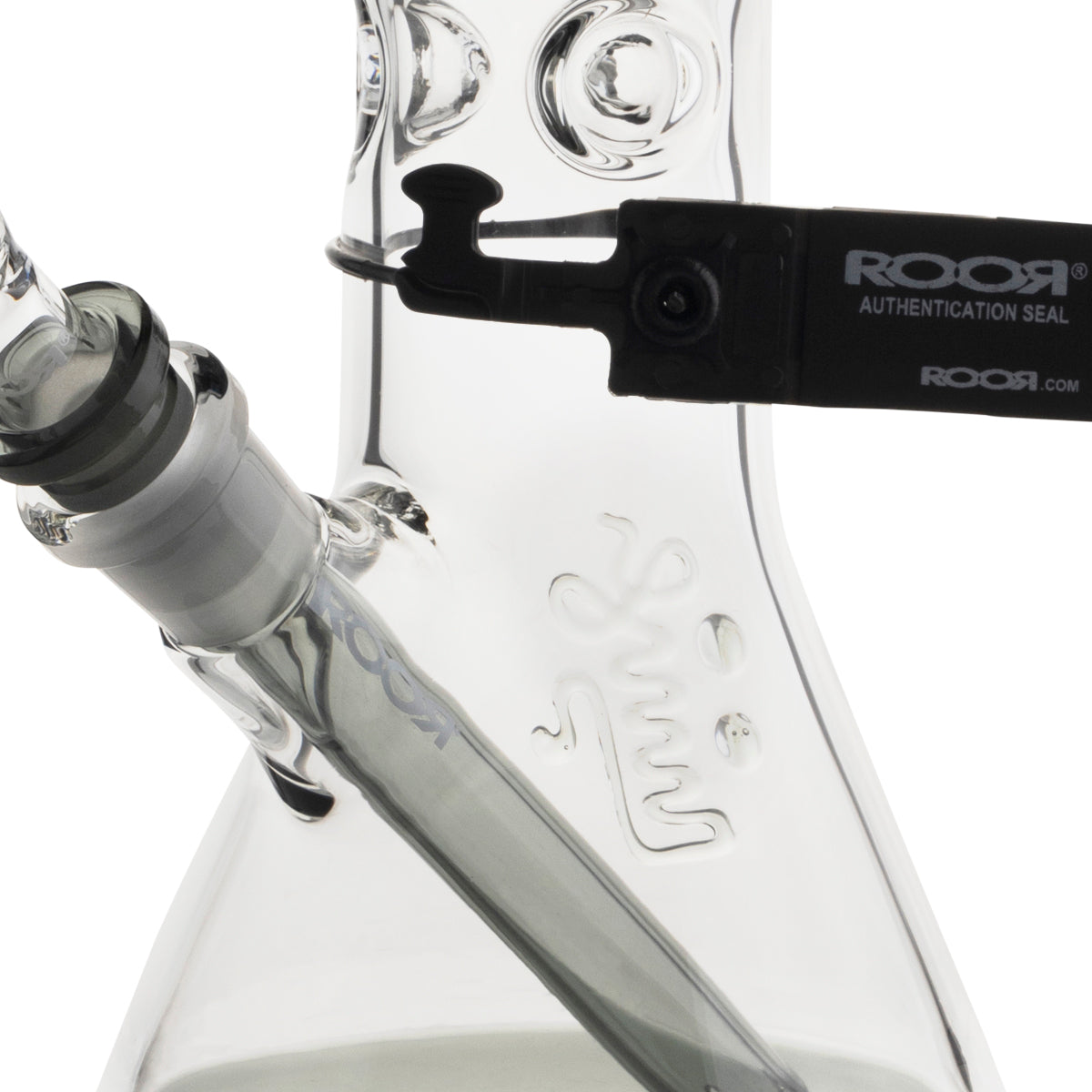 RooR | 14" Beaker Waterpipe w/ Gridded Downstem | Transparent Black