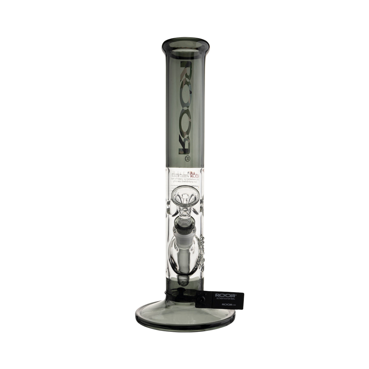 RooR | 14" Straight Waterpipe w/ Gridded Downstem | Transparent Black