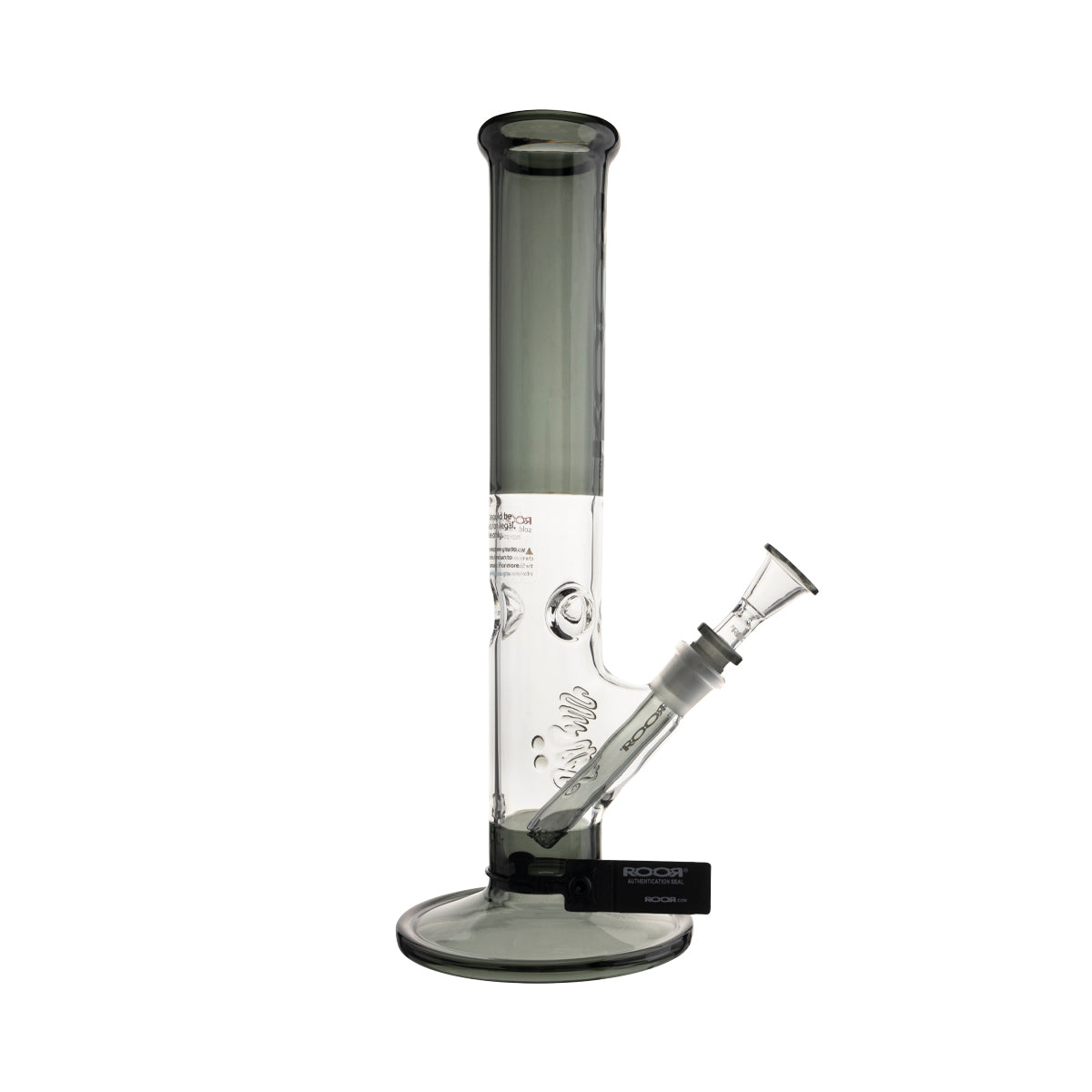 RooR | 14" Straight Waterpipe w/ Gridded Downstem | Transparent Black