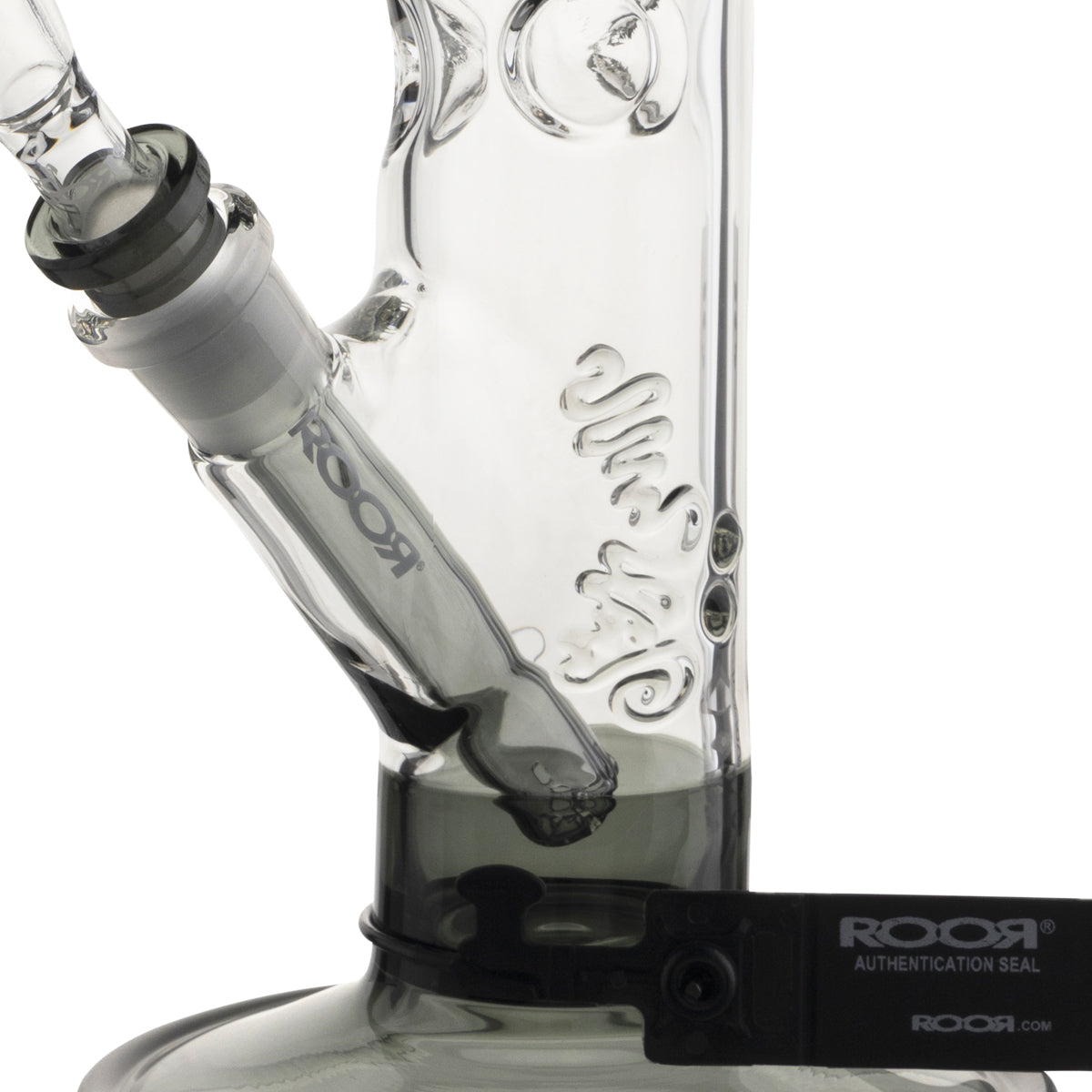 RooR | 14" Straight Waterpipe w/ Gridded Downstem | Transparent Black