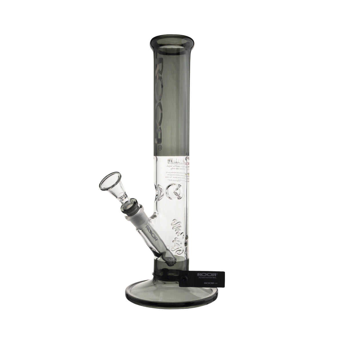 RooR | 14" Straight Waterpipe w/ Gridded Downstem | Transparent Black