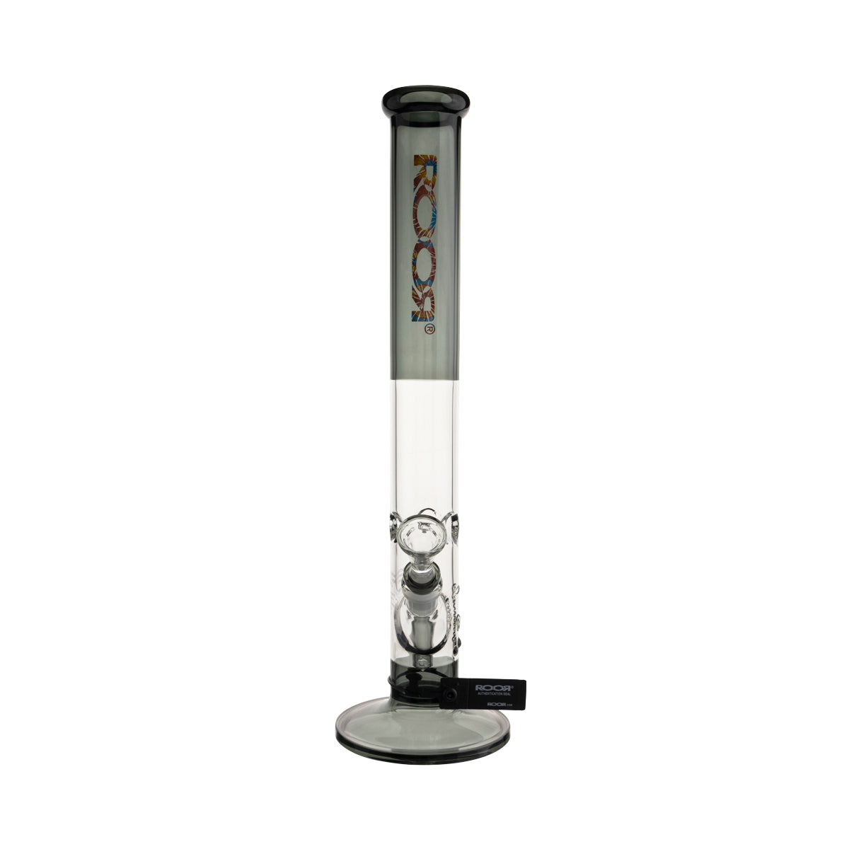 RooR 18" Straight Water Pipe w/ Gridded Downstem - Black - High Life Goods
