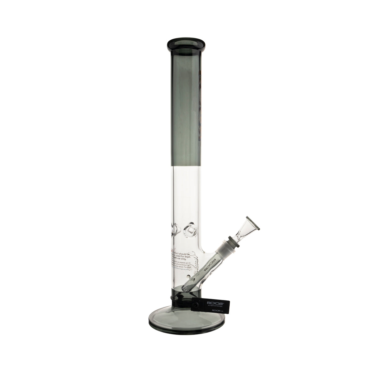 RooR 18" Straight Water Pipe w/ Gridded Downstem - Black - High Life Goods