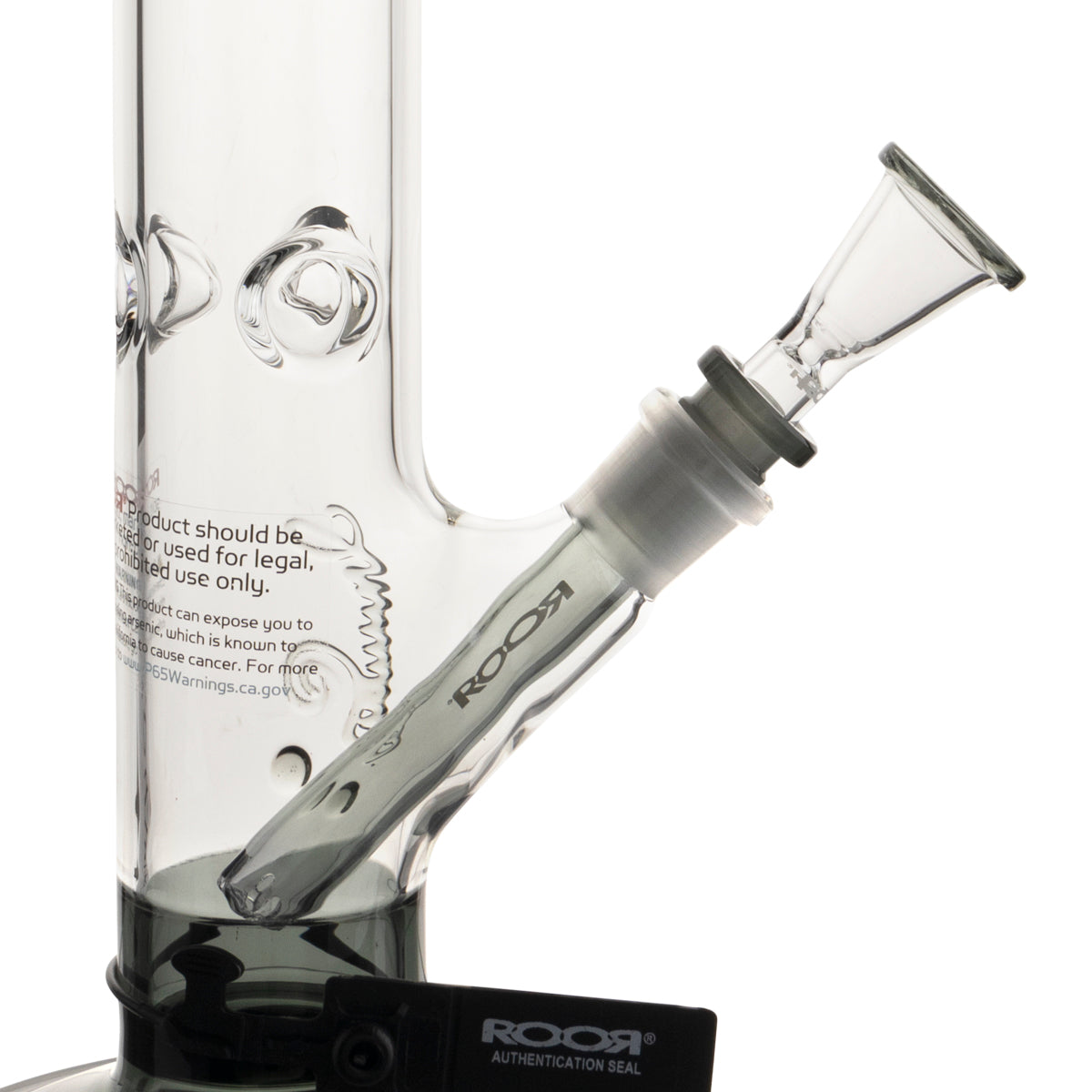 RooR 18" Straight Water Pipe w/ Gridded Downstem - Black - High Life Goods