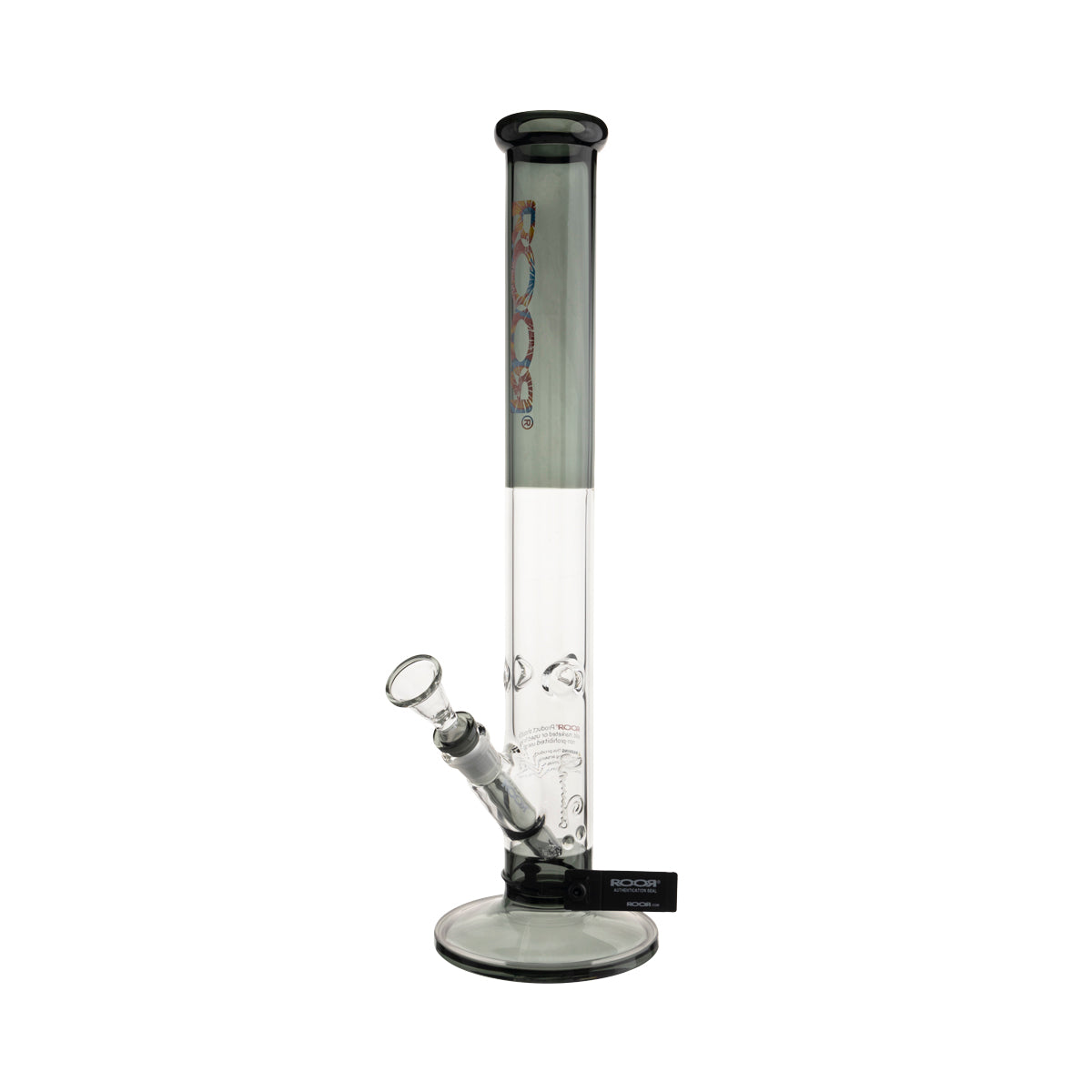 RooR 18" Straight Water Pipe w/ Gridded Downstem - Black - High Life Goods